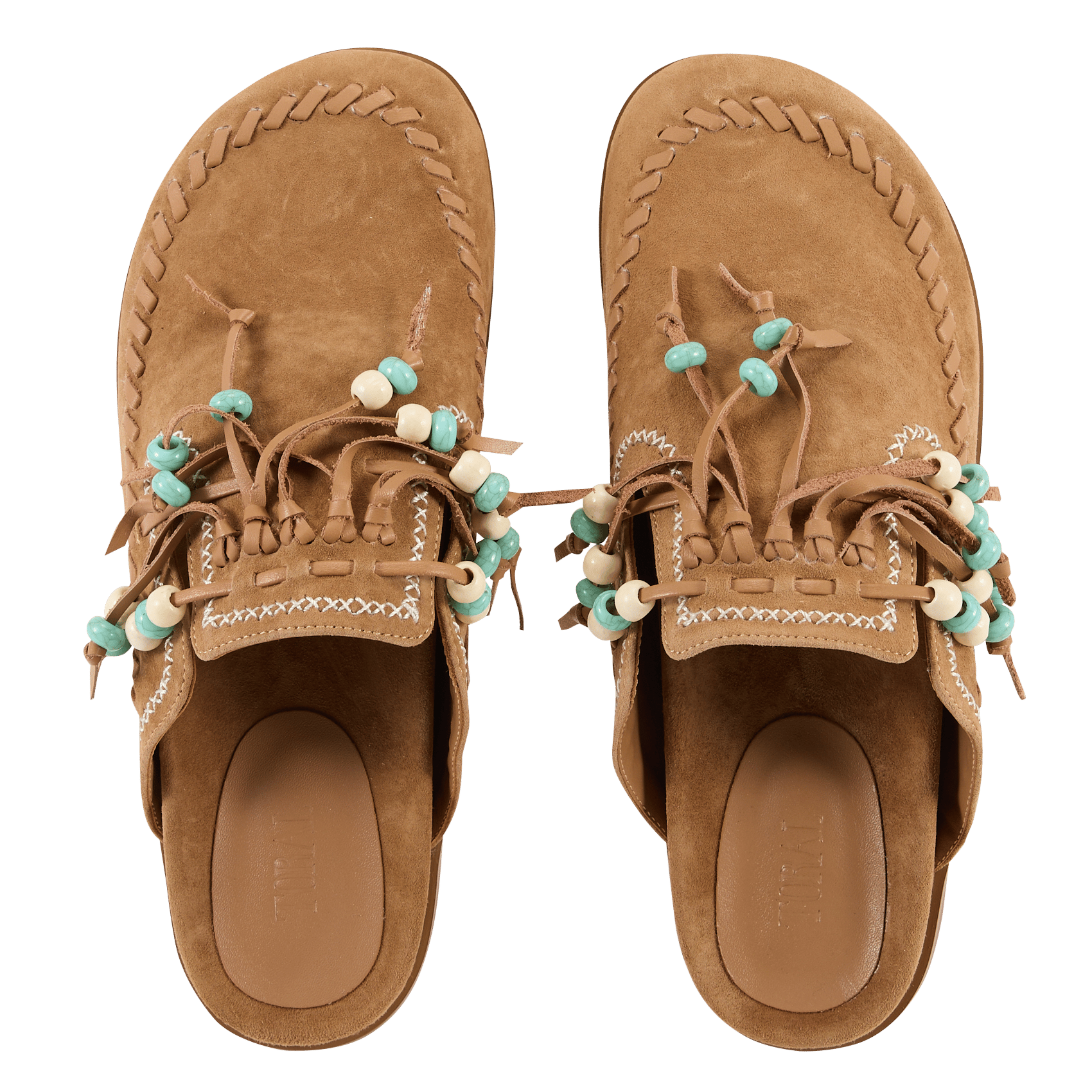 Mules en cuir velours TORAL Marron