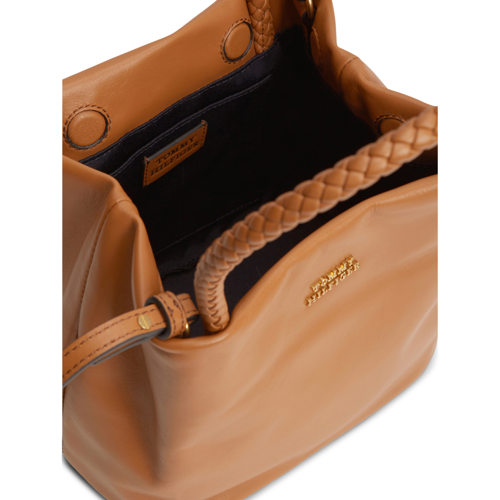 Mini sac seau en cuir TOMMY HILFIGER Marron