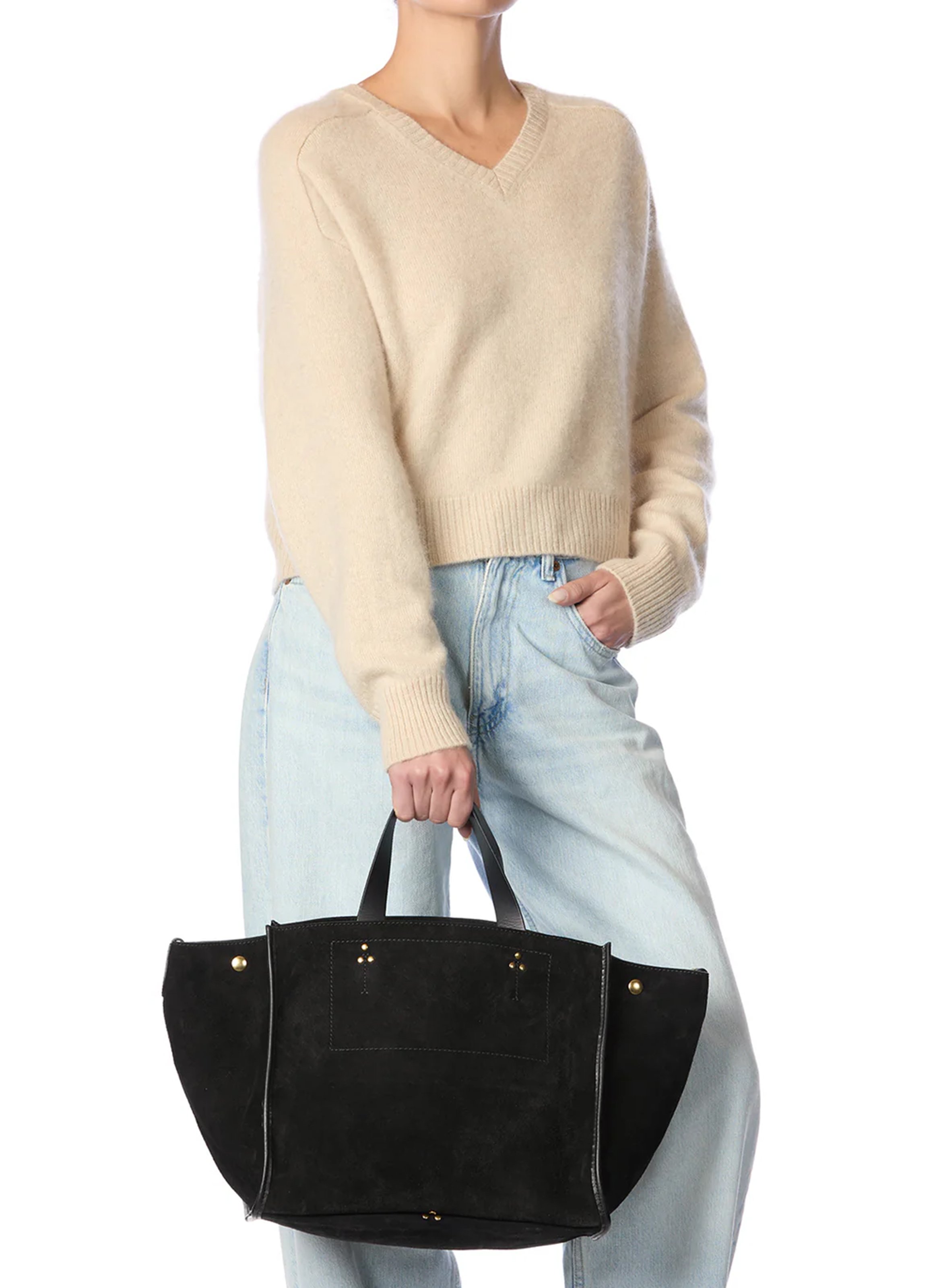 Leather tote bag JEROME DREYFUSS Black