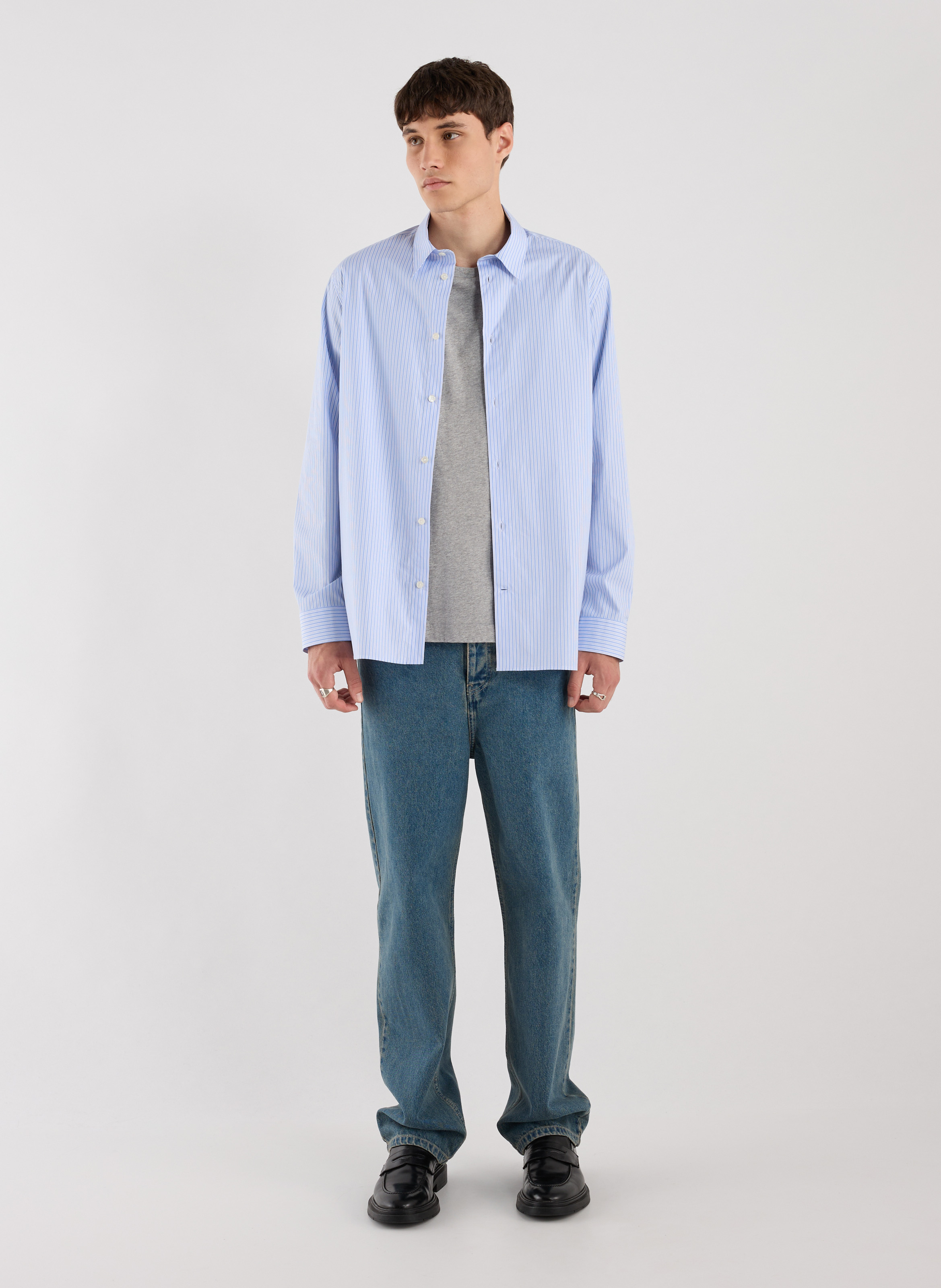 Colonel plain shirt SAISON 1865 Blue