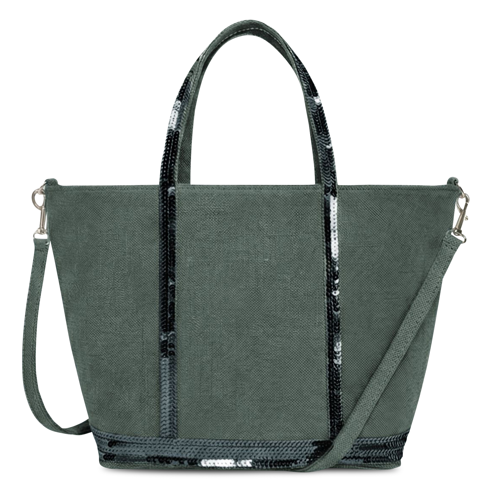 Sac cabas S à sequins en lin  CABAS Estragon