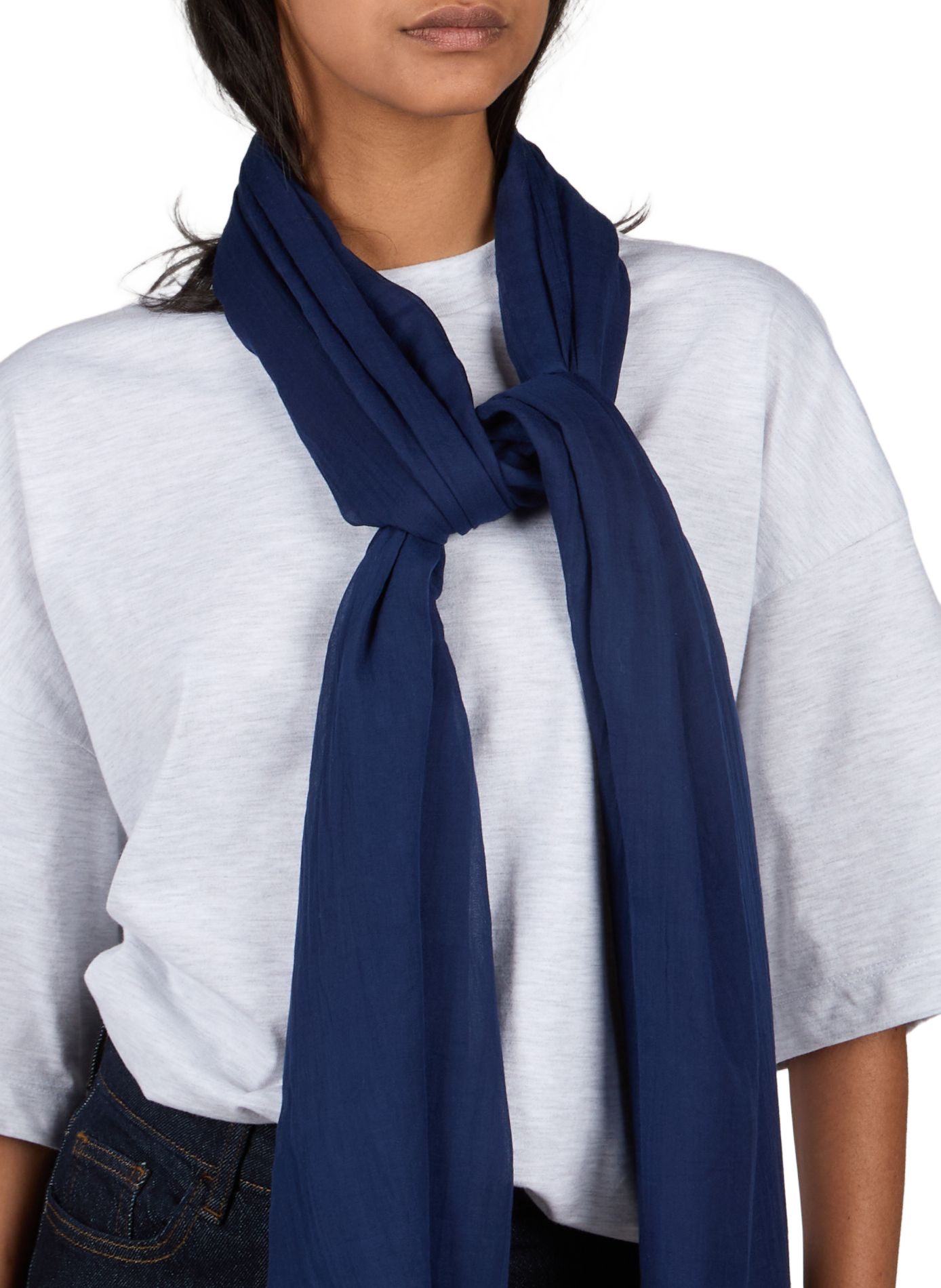 Solid stole with tapered edges | Blue AU PRINTEMPS PARIS Women