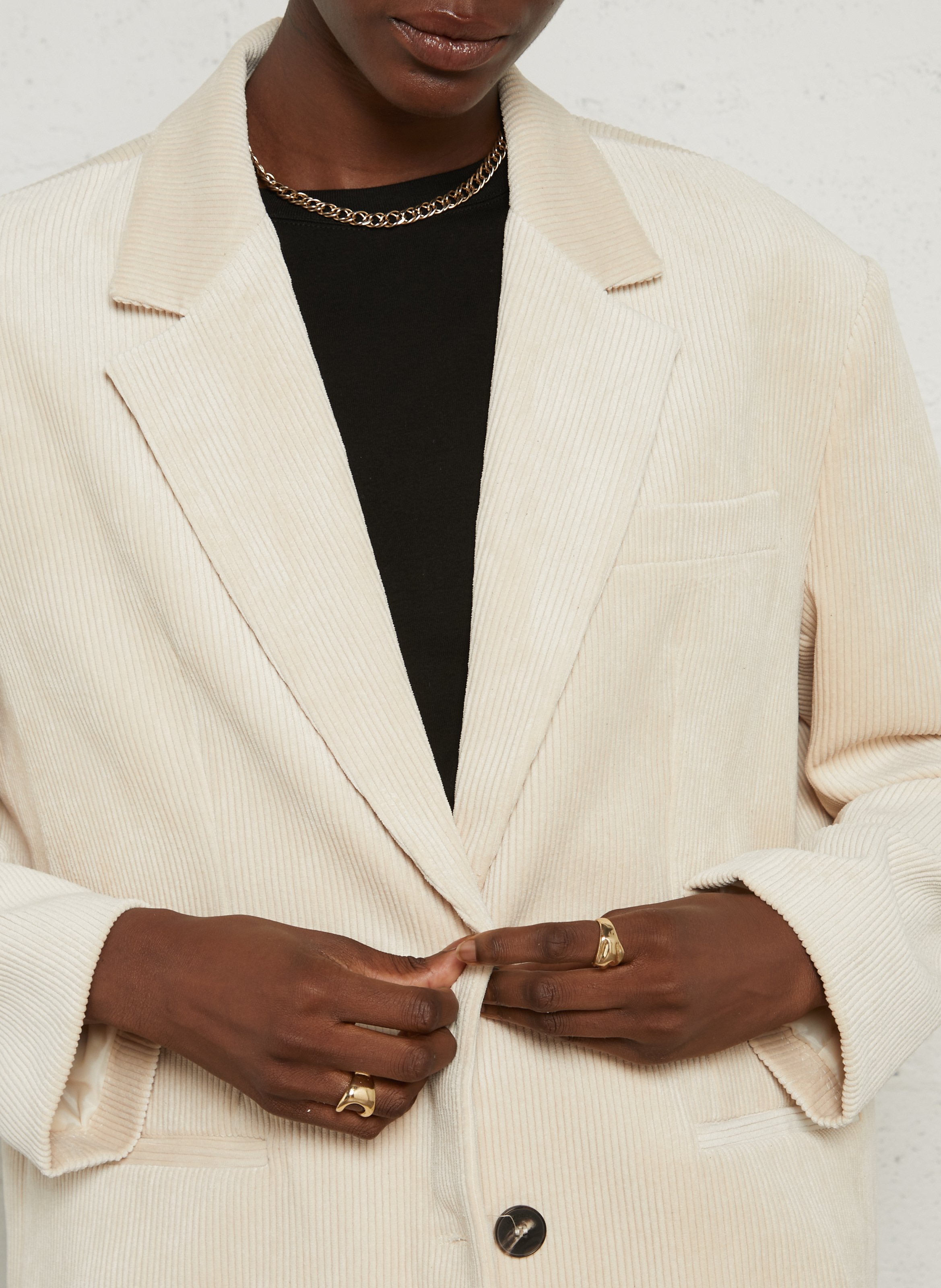 Veste tailleur oversize en velours côtelé IMPERIAL Blanc