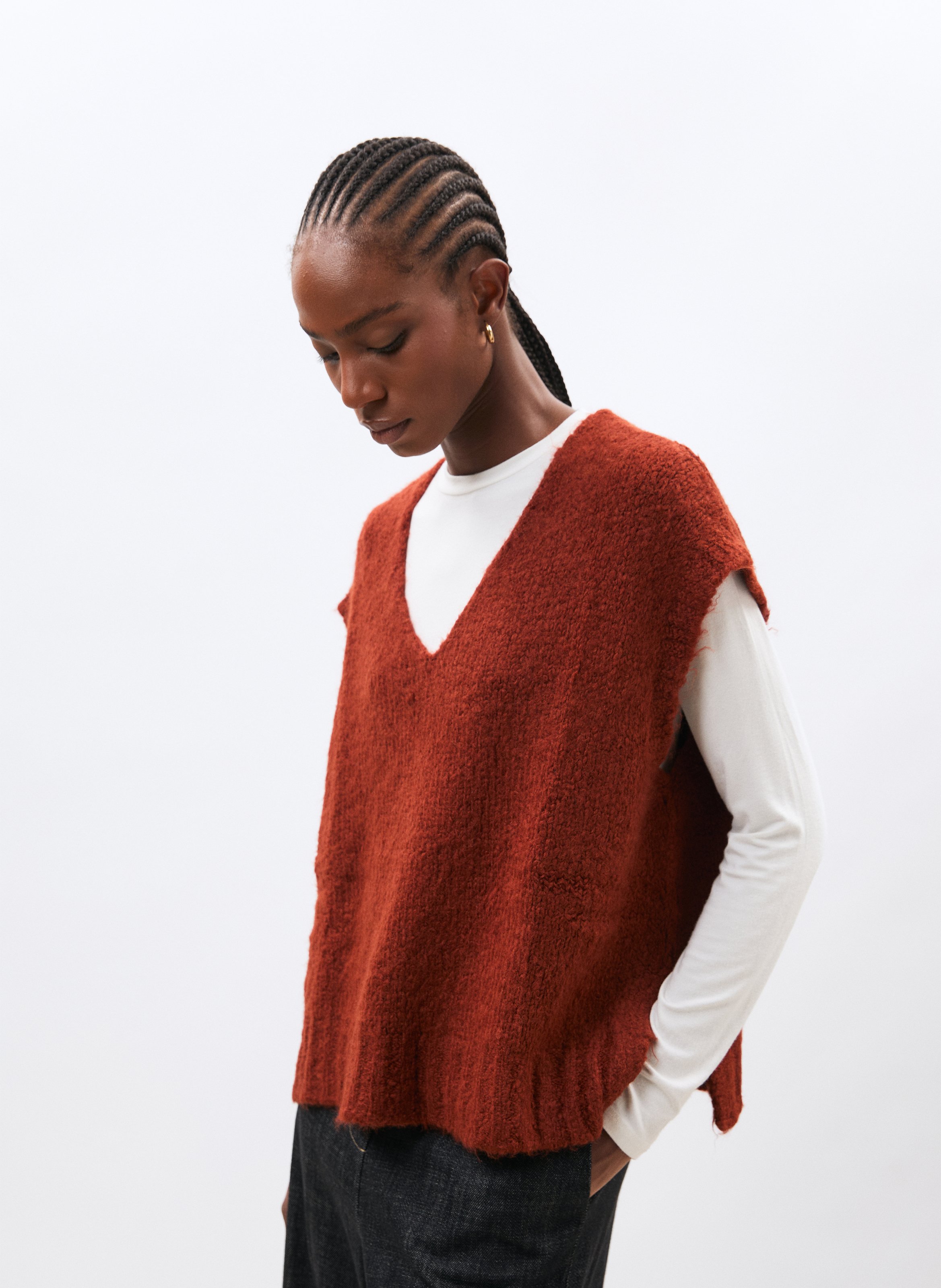 Oversized sleeveless sweater HUMILITY Orange