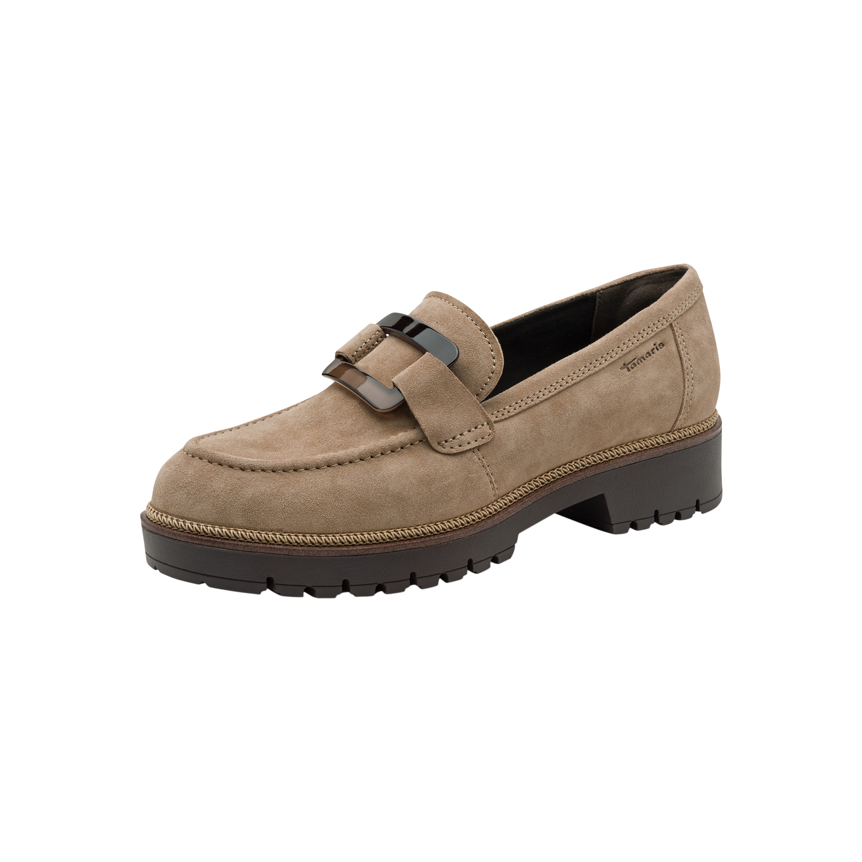 Leather moccasins TAMARIS Brown