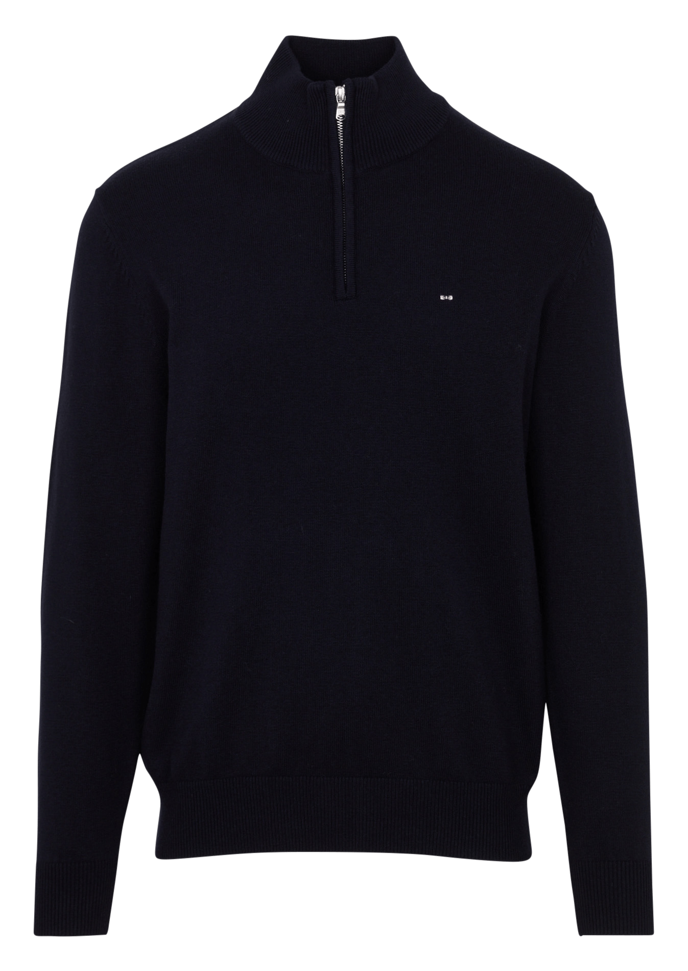 Pull à col montant zippé en laine et coton EDEN PARK Bleu