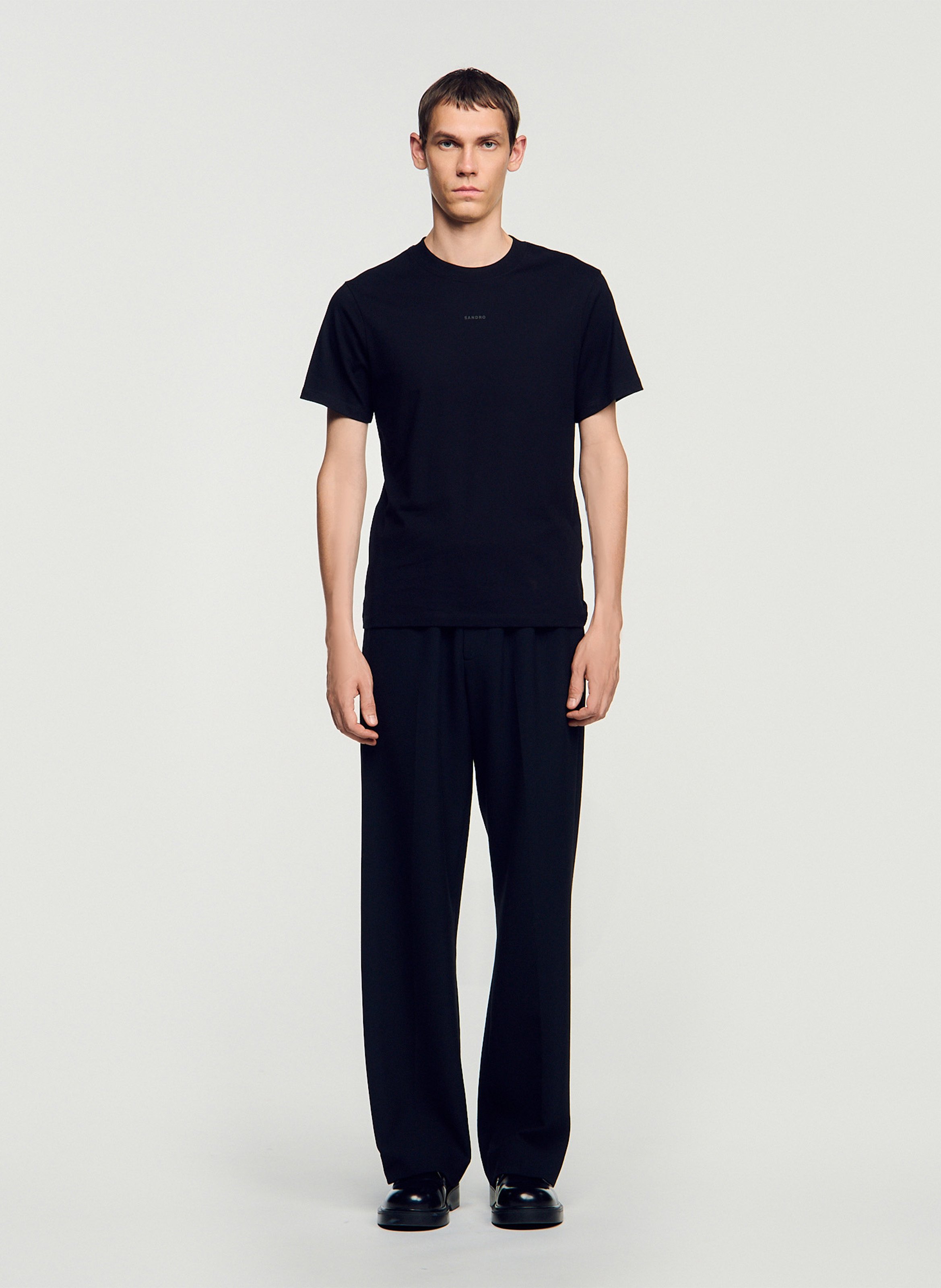 Effen T-shirt SANDRO Zwart