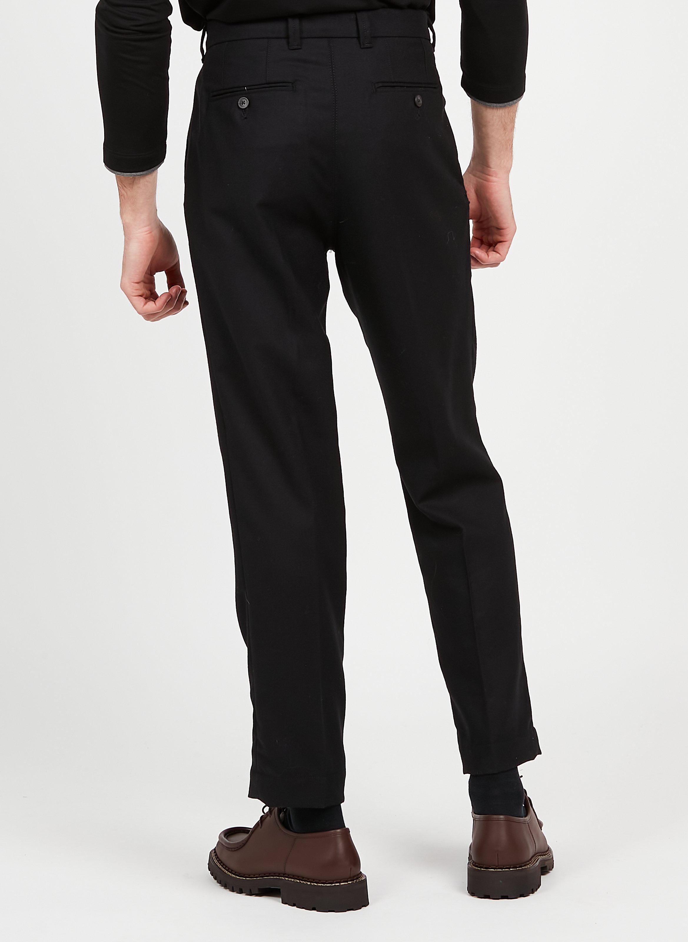 Gerade geschnittene Bundfaltenhose aus Wolle SAISON 1865 Braun