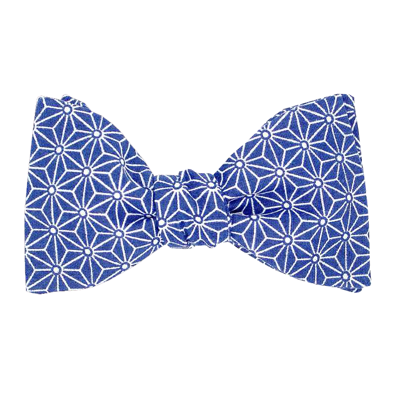 Noeud de papillon imprimé en coton LE COQ EN PAP' Bleu