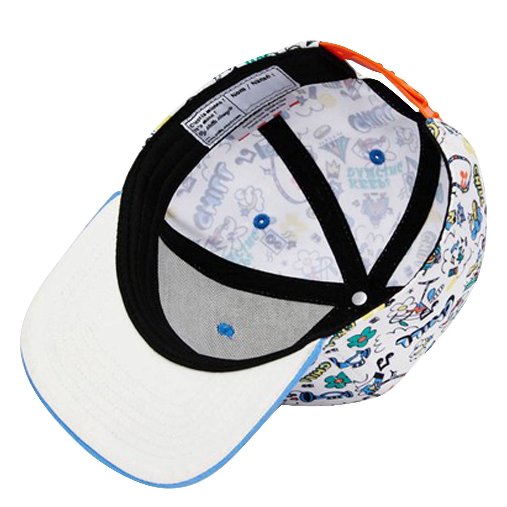 Printed patterned cap HELLO HOSSY White