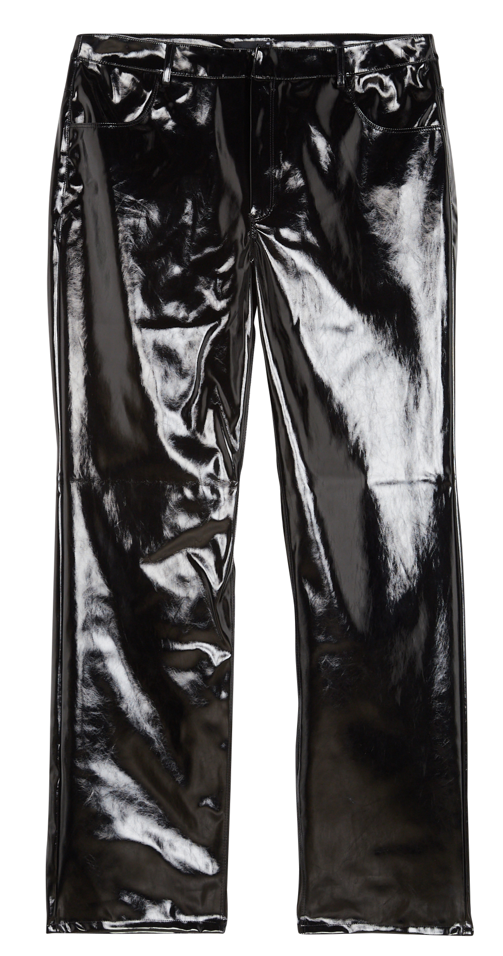 Pantalon droit en vinyle  GINA TRICOT Noir
