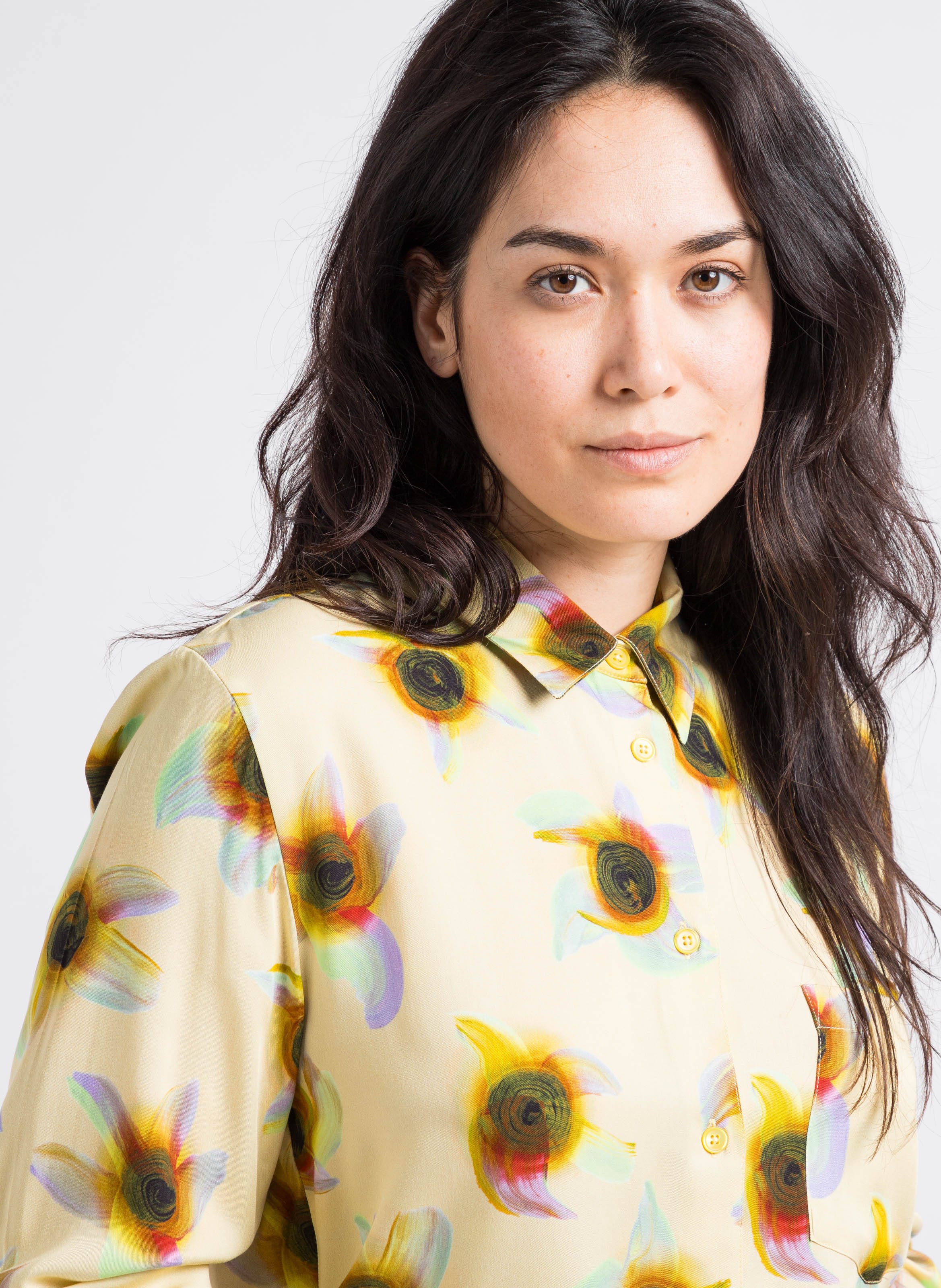 Chemise droite col classique fluide PAUL SMITH Jaune