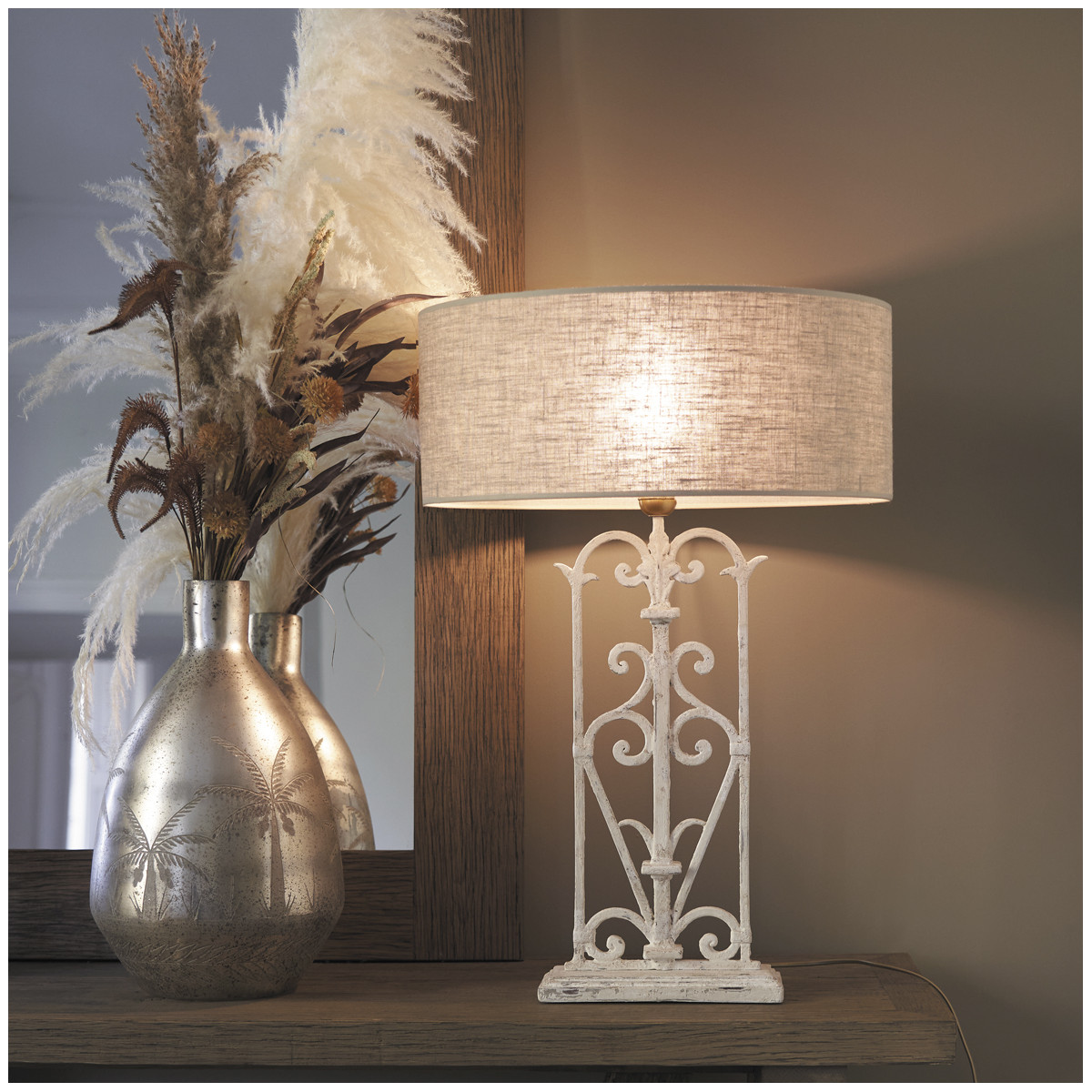 Linen lampshade BLANC D'IVOIRE Brown