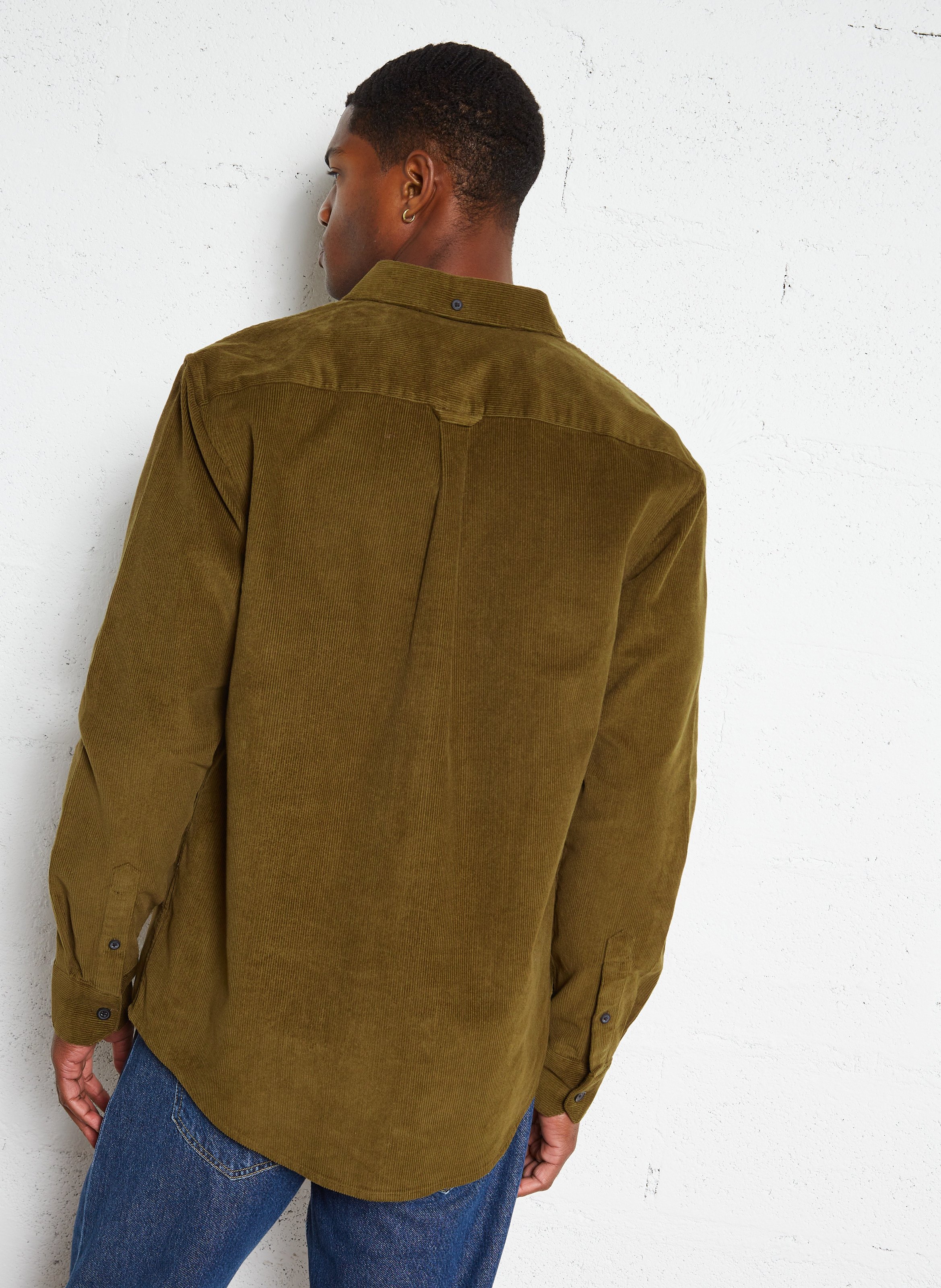 Chemise droite en coton bio FARAH Vert