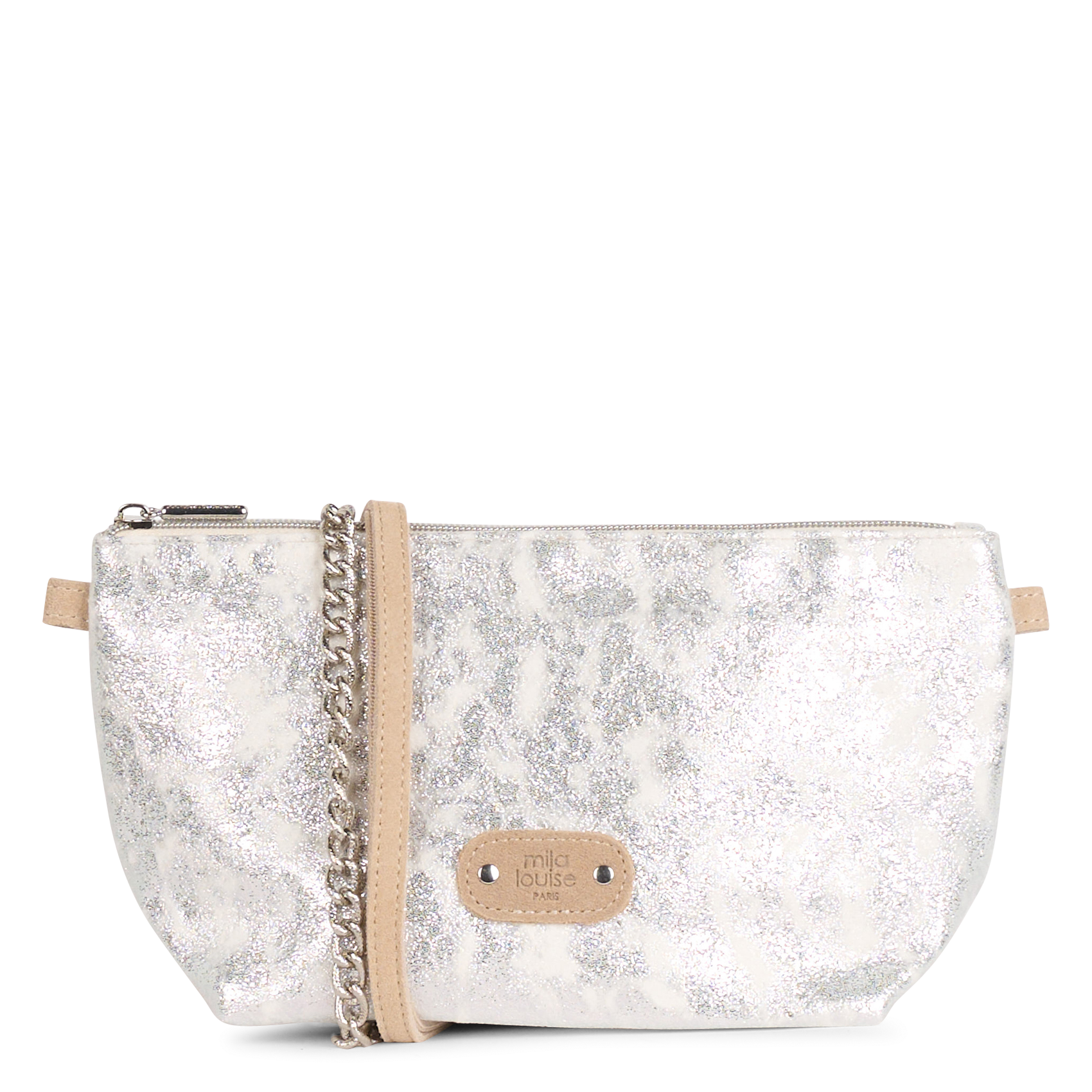Umhängetasche Metallic-Clutch MILA LOUISE Silber