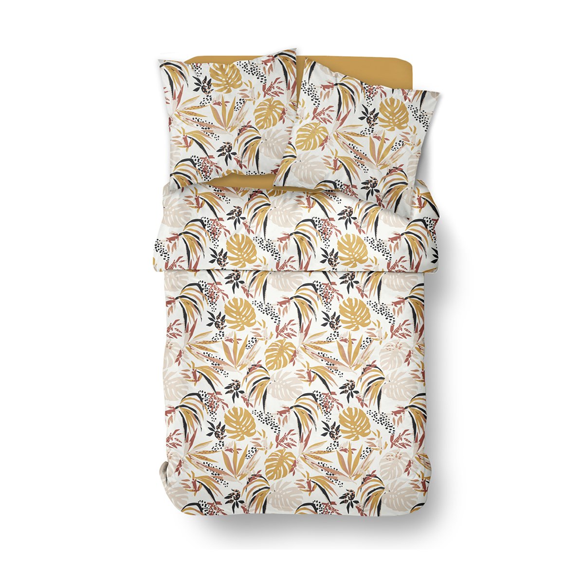 Printed cotton bed set TODAY LINGE DE MAISON Yellow