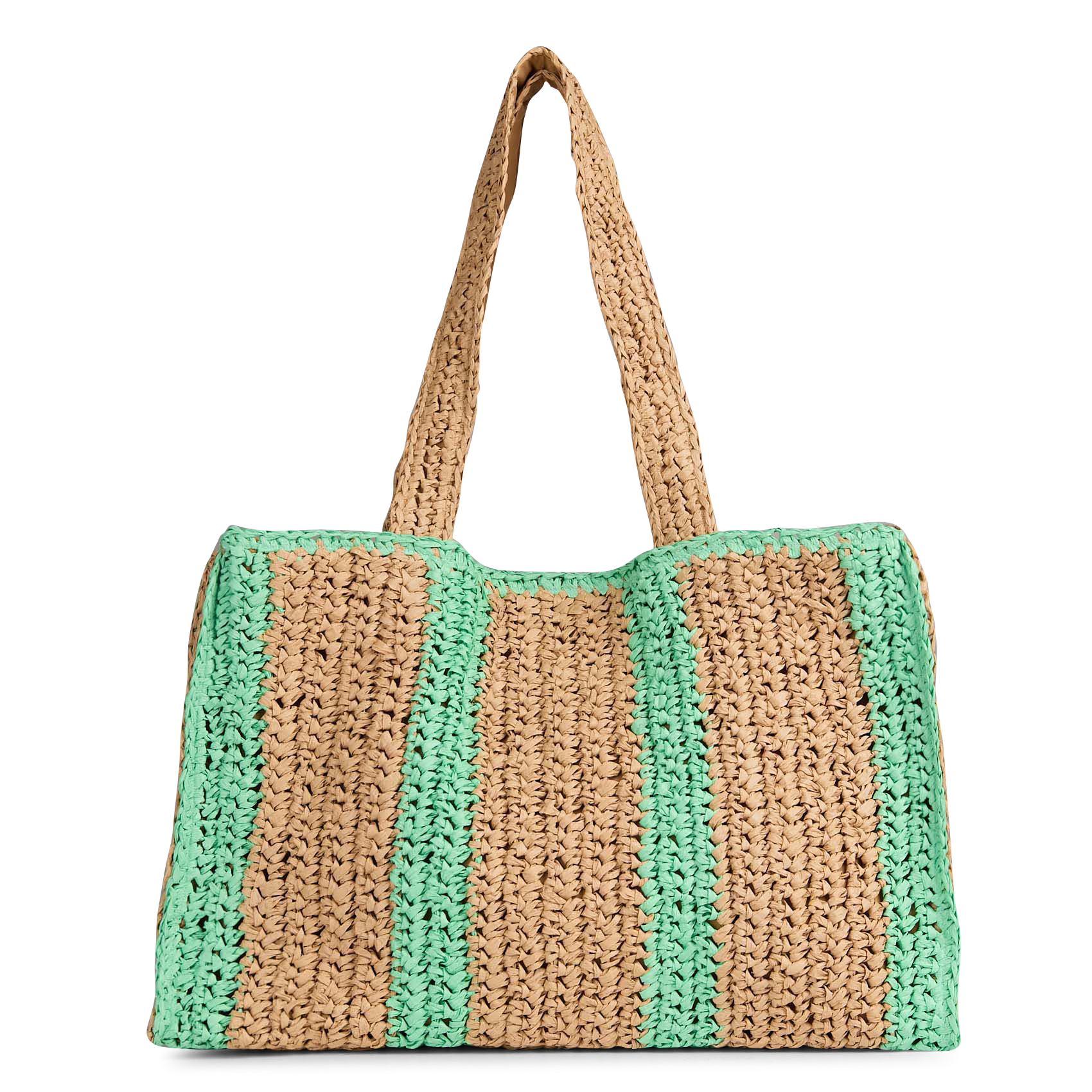 Straw tote bag PIECES Beige