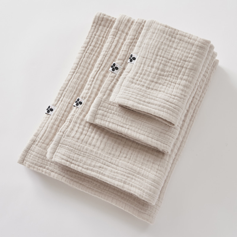 Cotton gauze solid color bath towel 50 x 90 cm Gaia L'EFFET PAPILLON White