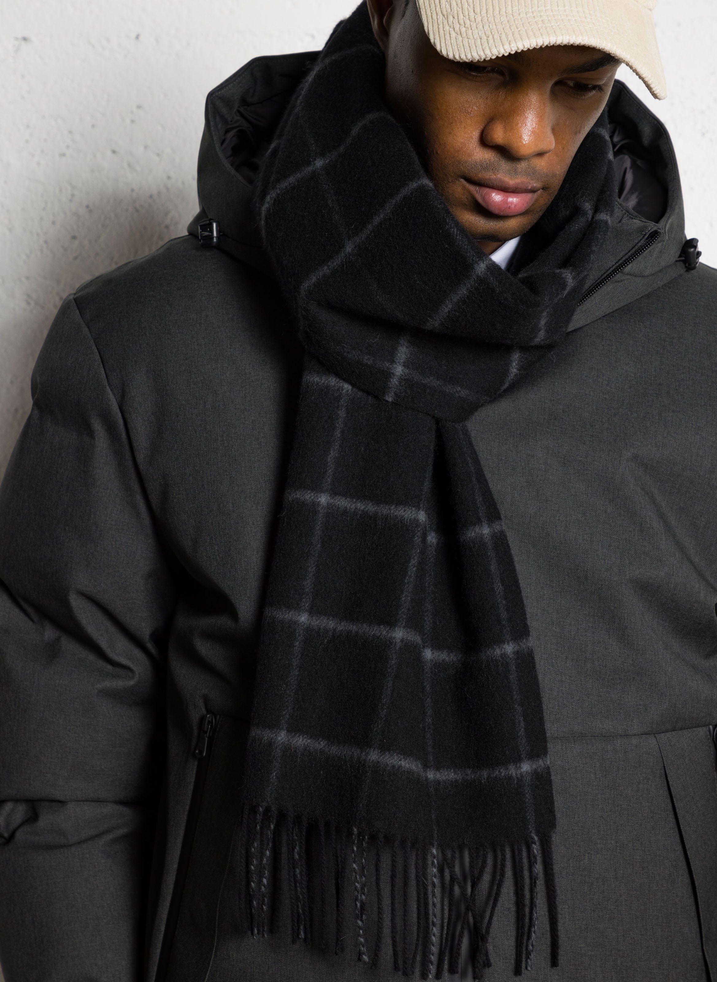 Karierter Wollschal IKKS Schwarz