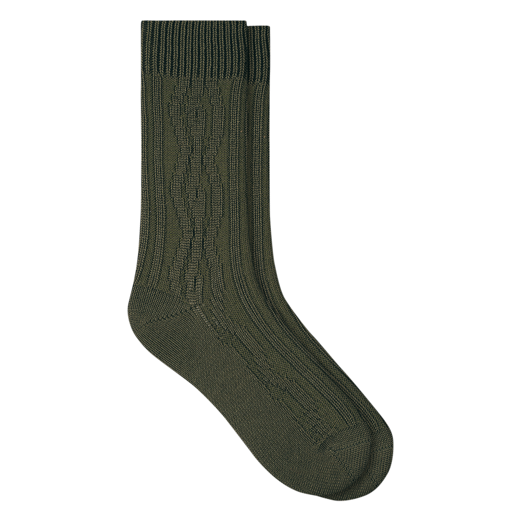 Ribbed wool-blend socks BLEUFORET Khaki