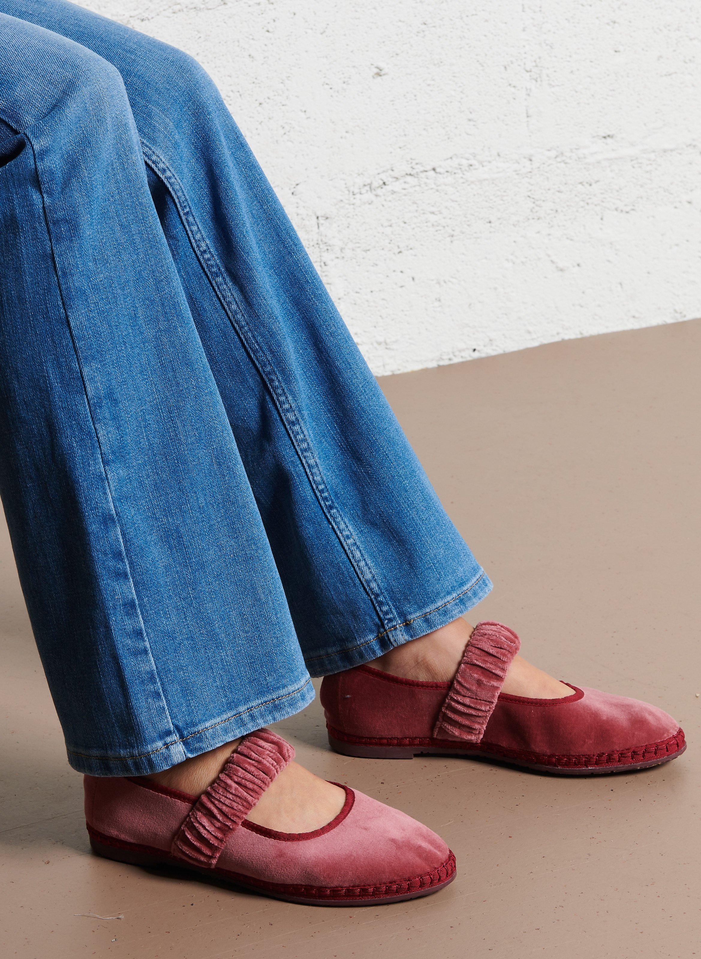 Cotton velvet ballet flats FLABELUS Pink