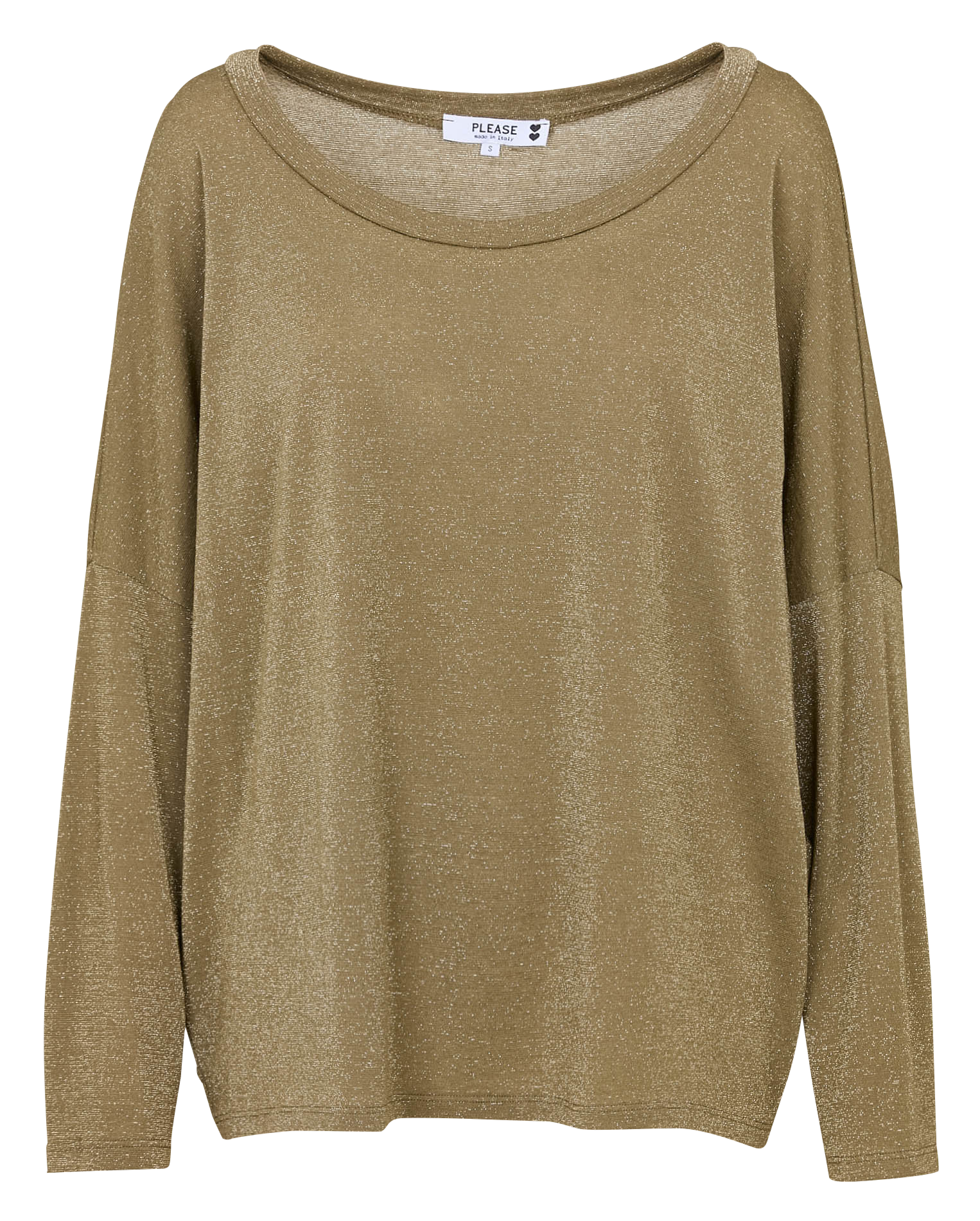 Wijde top met boothals PLEASE Kaki