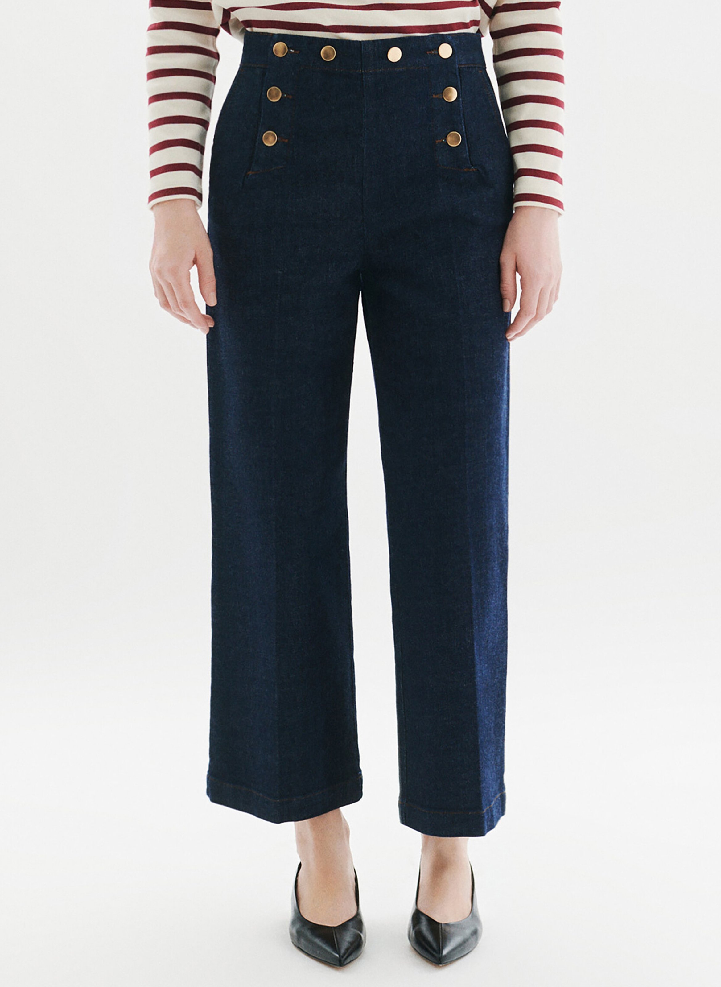 Cotton-blend chinos CAROLL Blue