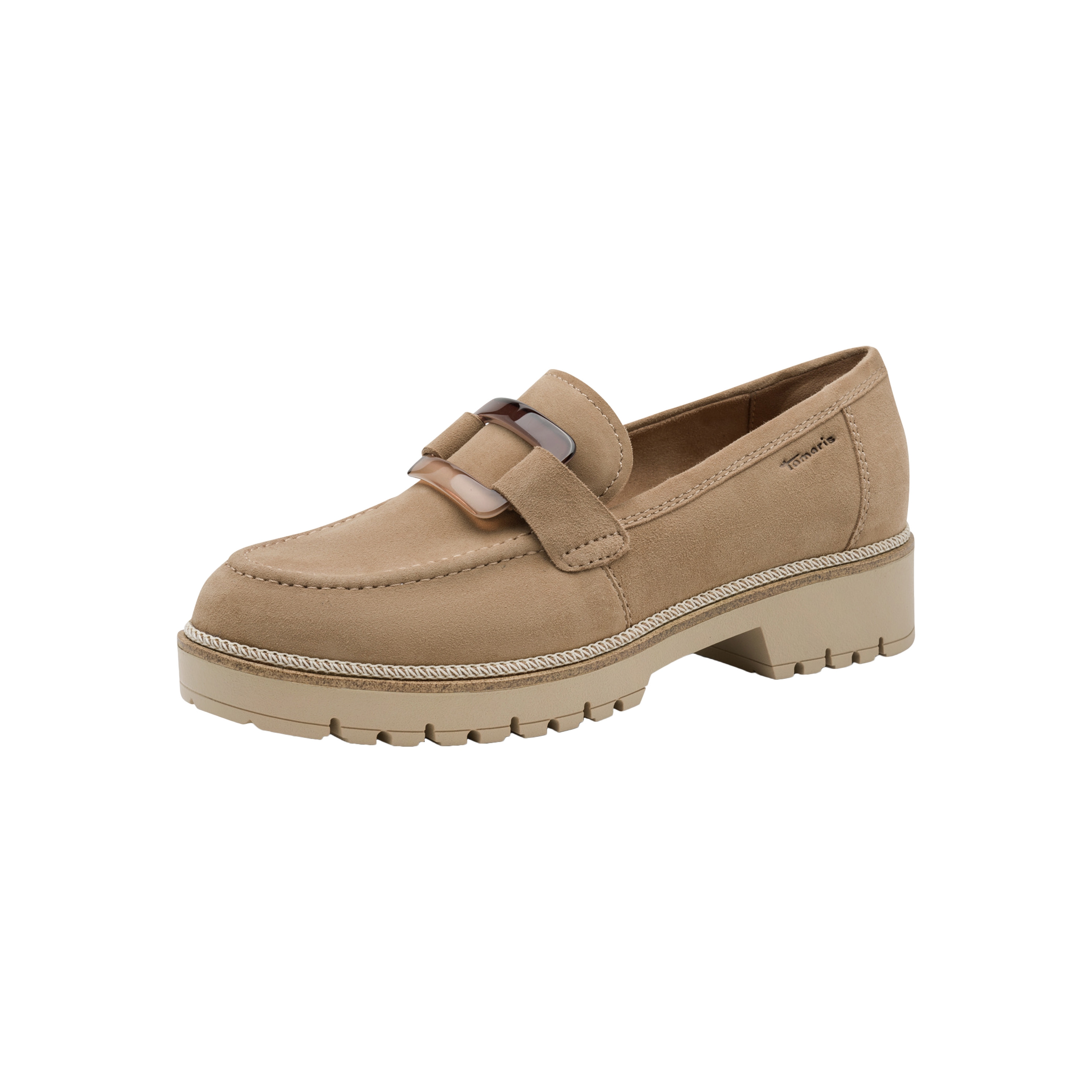 Leather moccasins TAMARIS Beige