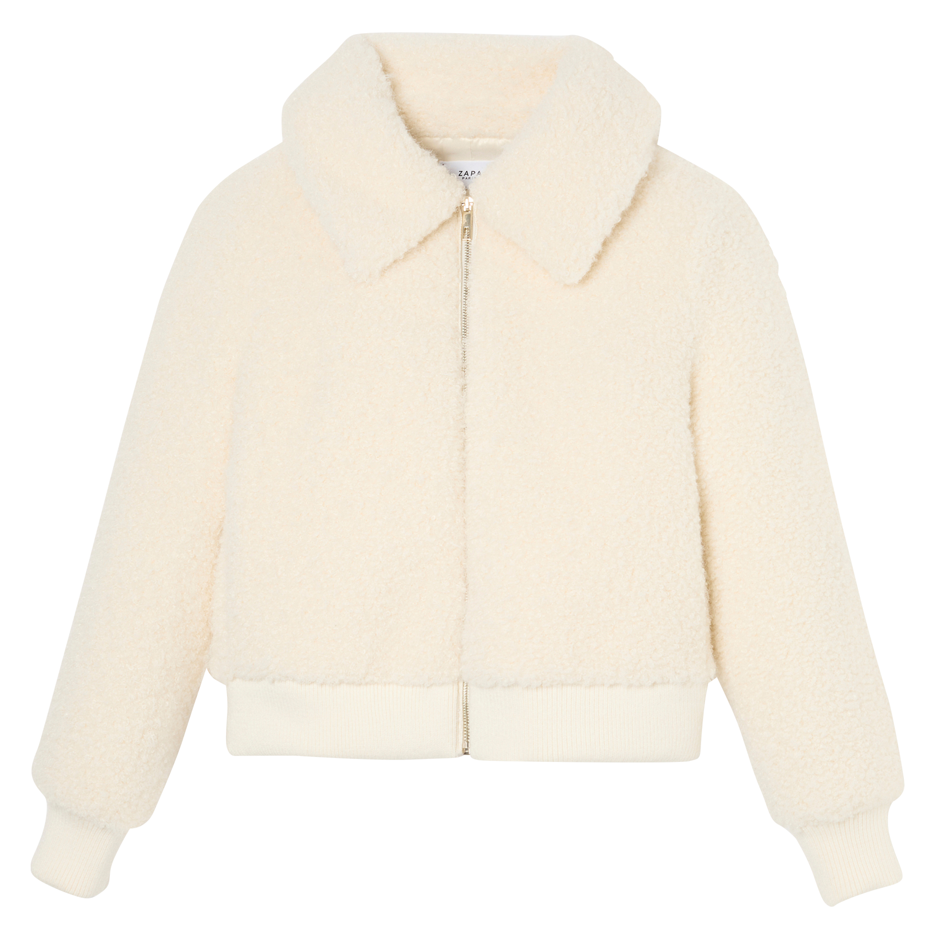 Jacket with classic sheepskin effect collar ZAPA White