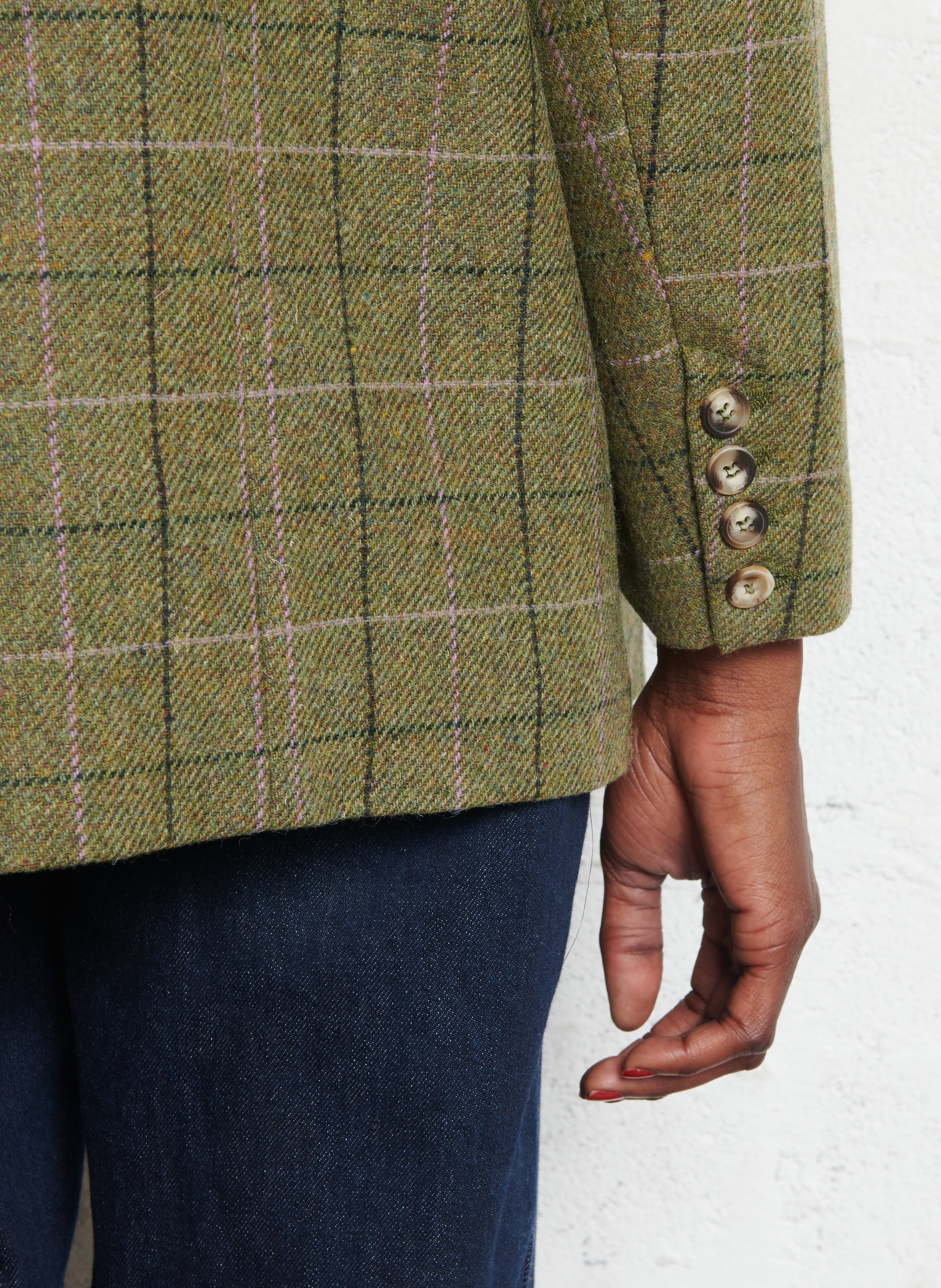 Checked wool blazer DES PETITS HAUTS Green