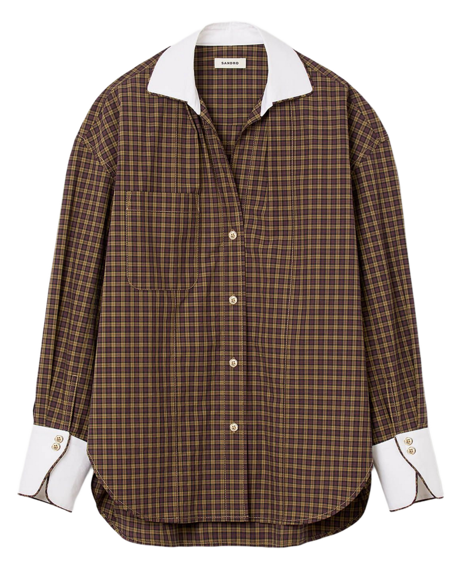 Checked shirt with classic collar SANDRO Red