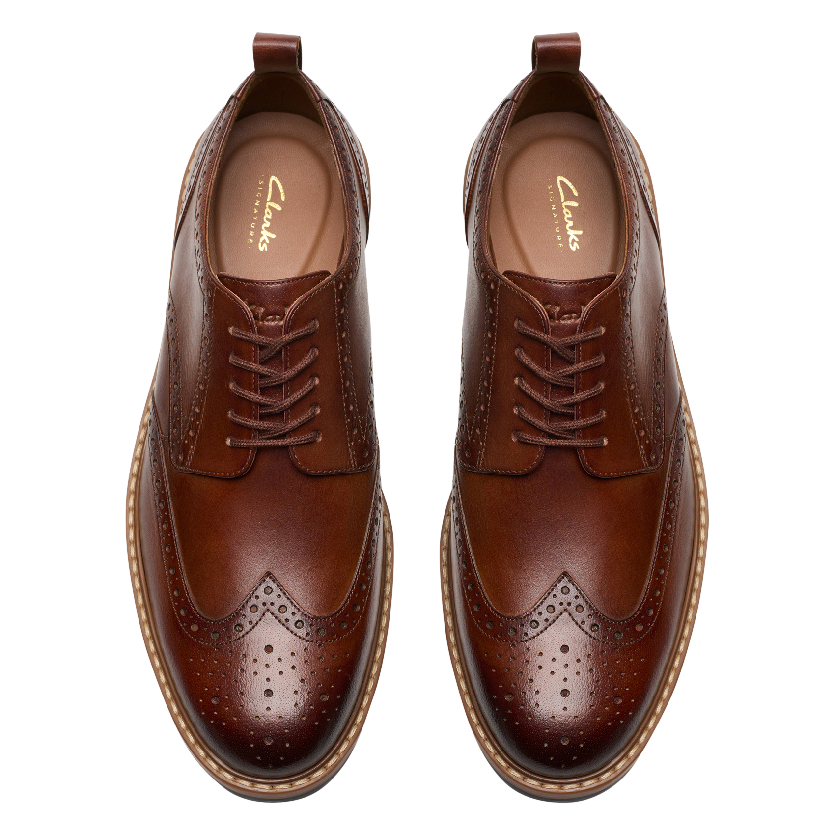 Lace-up leather loafers CLARKS Brown