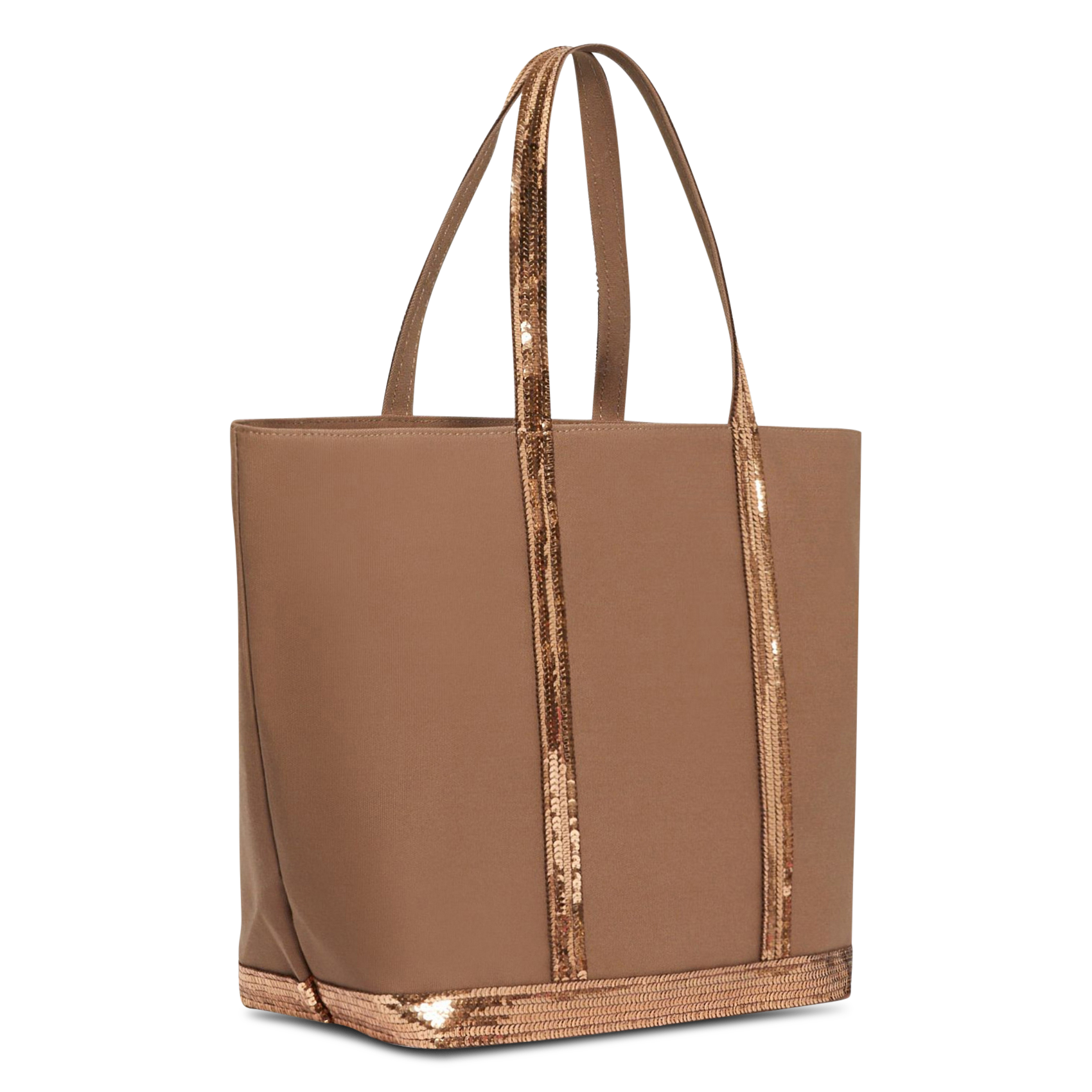 Cabas L à sequins en toile de coton  VANESSA BRUNO Marron