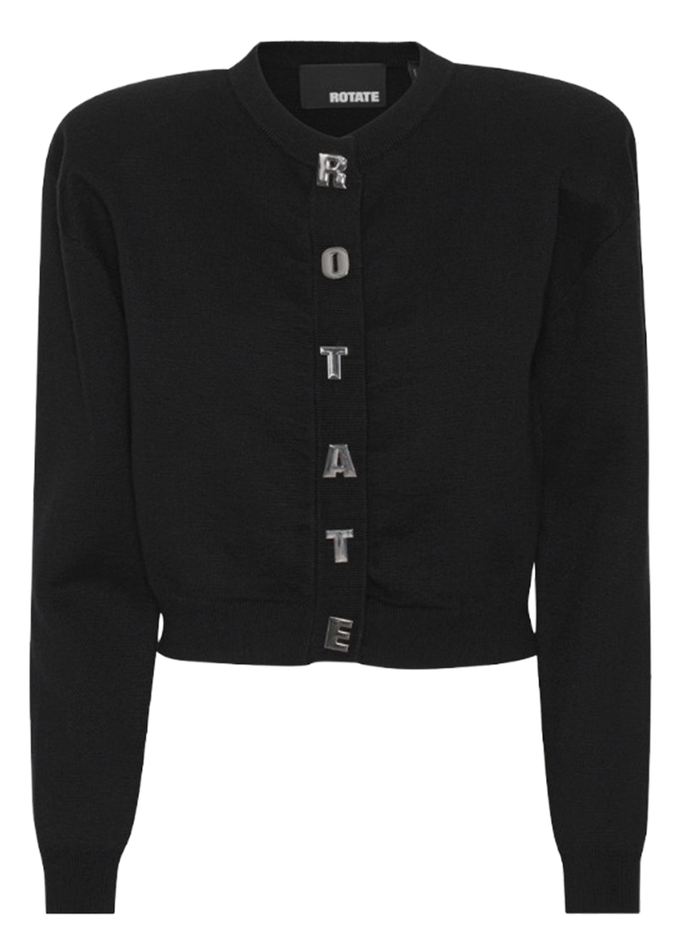 Straight cardigan in organic cotton and cashmere ROTATE Black