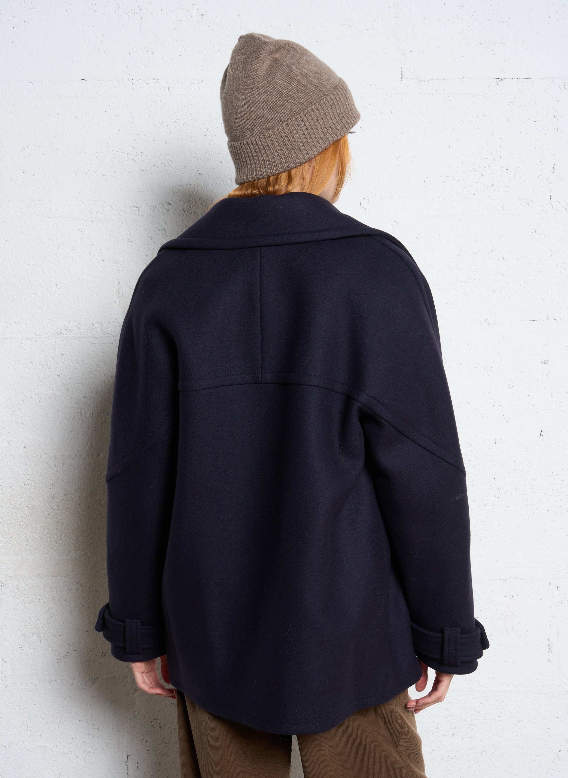 Coat with tailored collar in blended wool MAISON 123 Blue