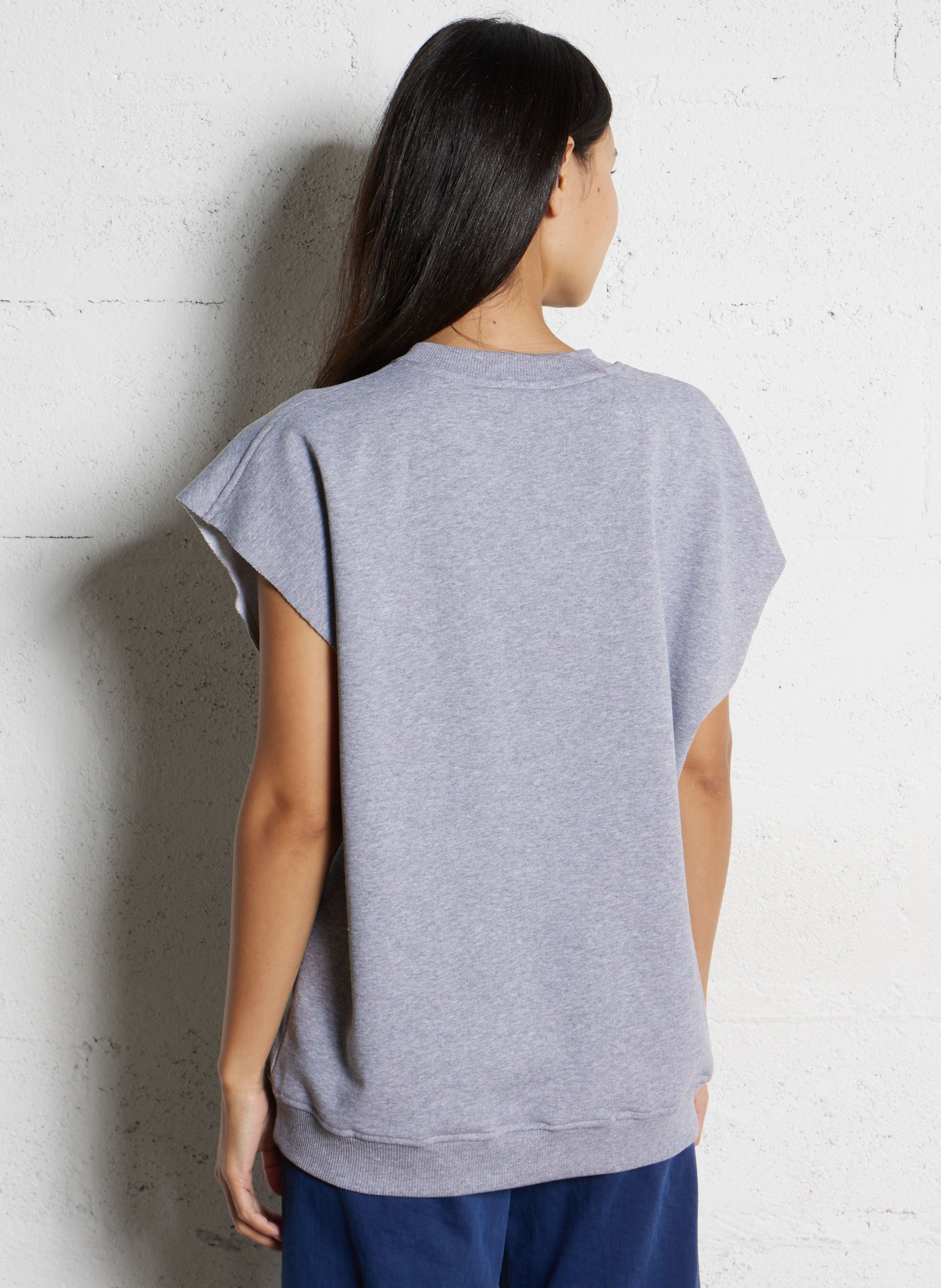 Sweat oversize col rond en coton PLEASE Gris