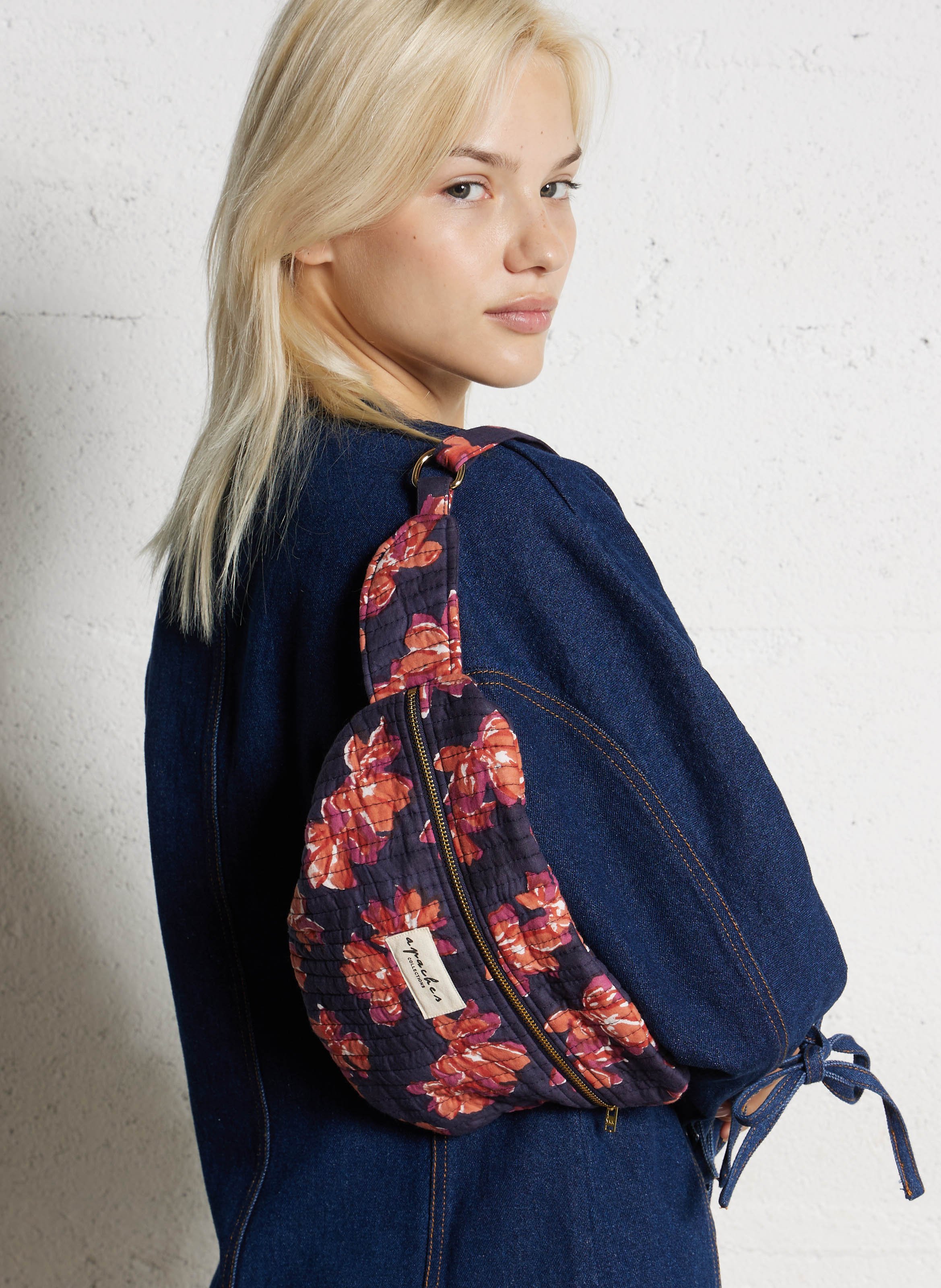 Printed cotton fanny pack APACHES COLLECTIONS Blue