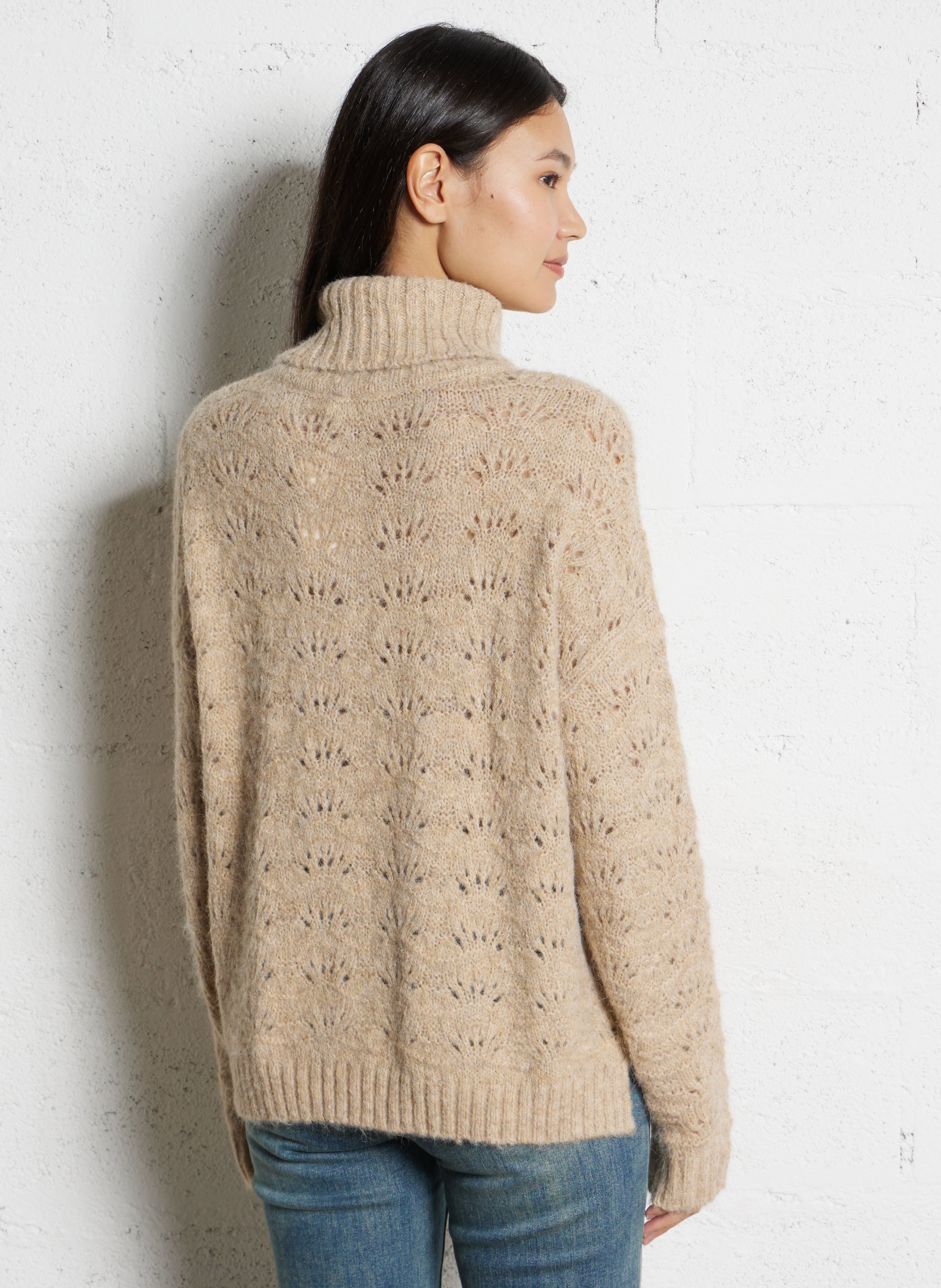 Oversized turtleneck sweater LA PETITE ETOILE Beige