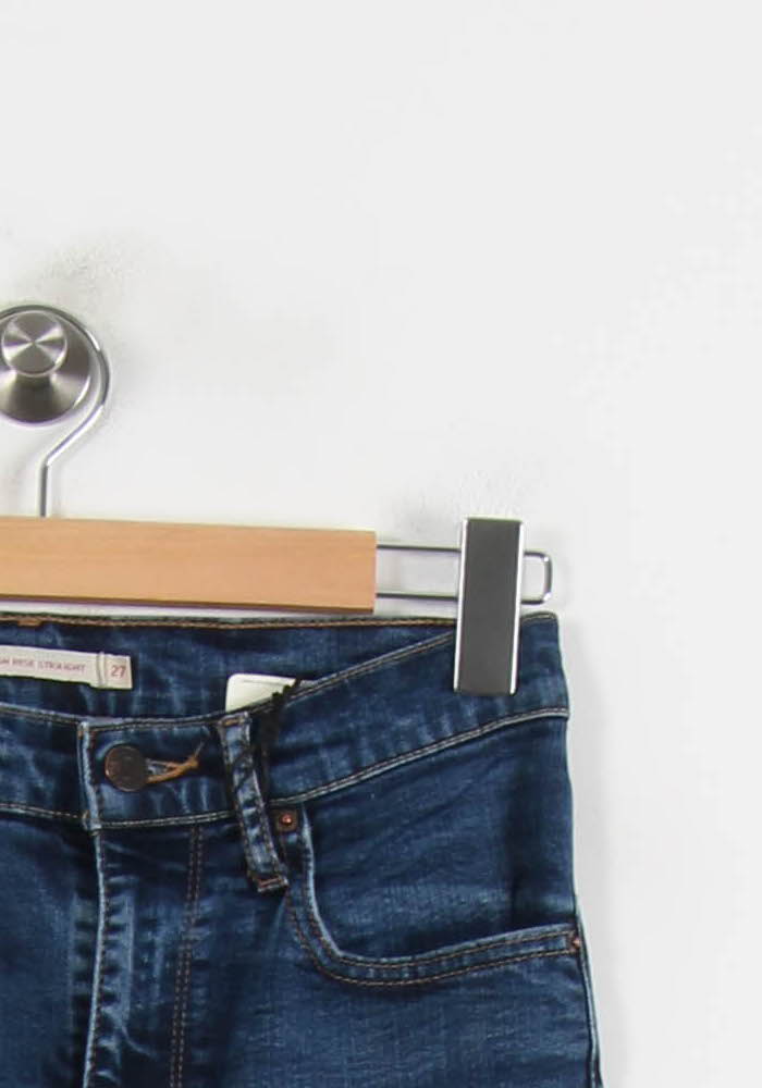 Cropped slim jeans with studs Blue