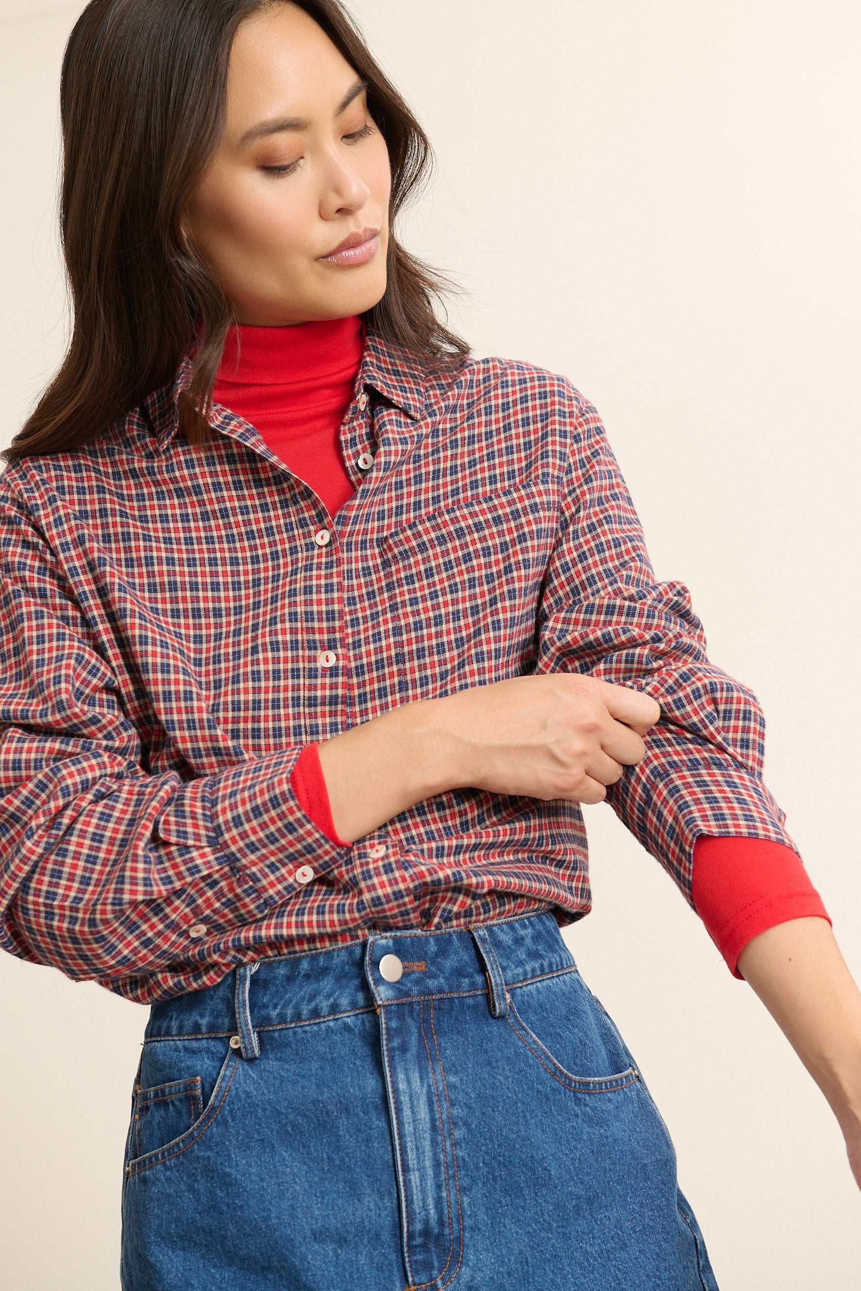 Checked long-sleeved shirt GARANCE PARIS Red