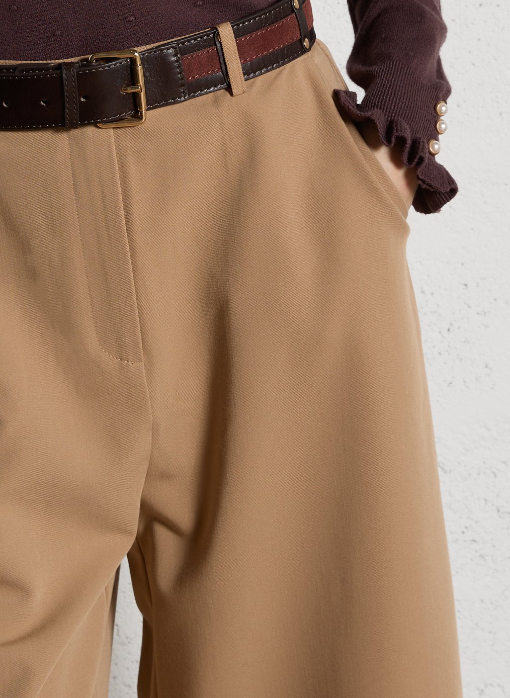 High-waisted plain large size Bermuda shorts. LA PETITE ETOILE Brown