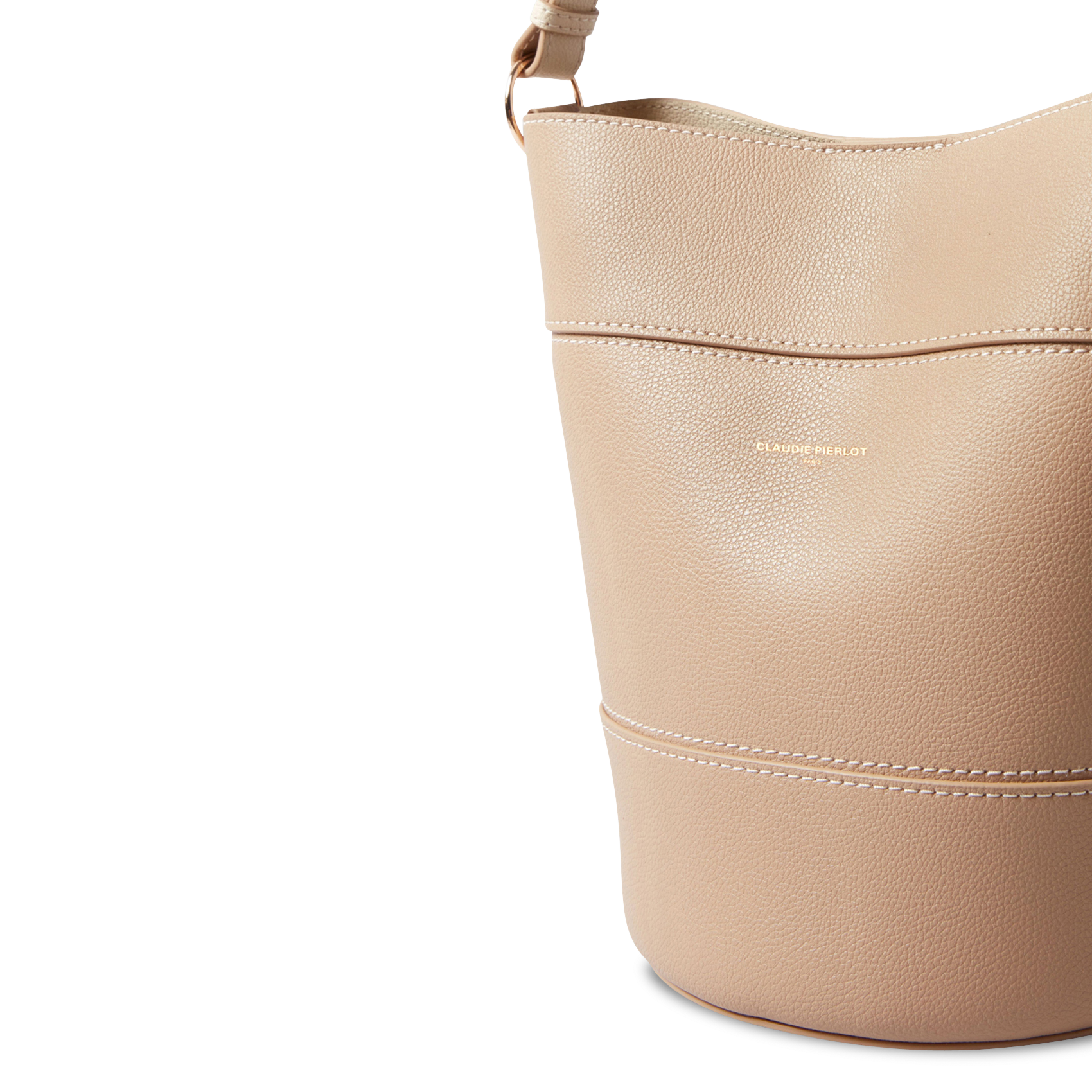 Corina leather bucket bag CLAUDIE PIERLOT Beige