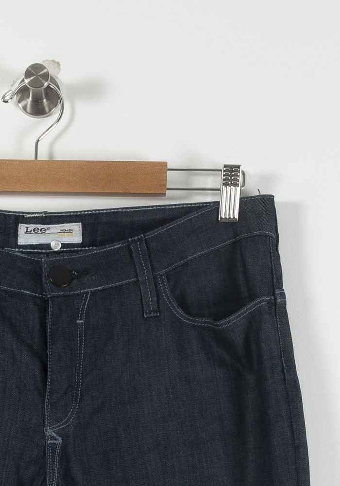 Cropped slim jeans with studs LEE - Seconde Main Blue