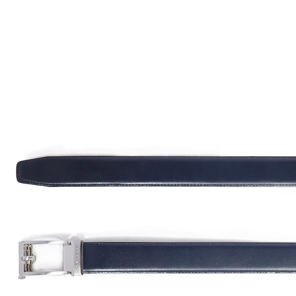 Men's leather belt, adjustable without holes PIQUADRO Blue