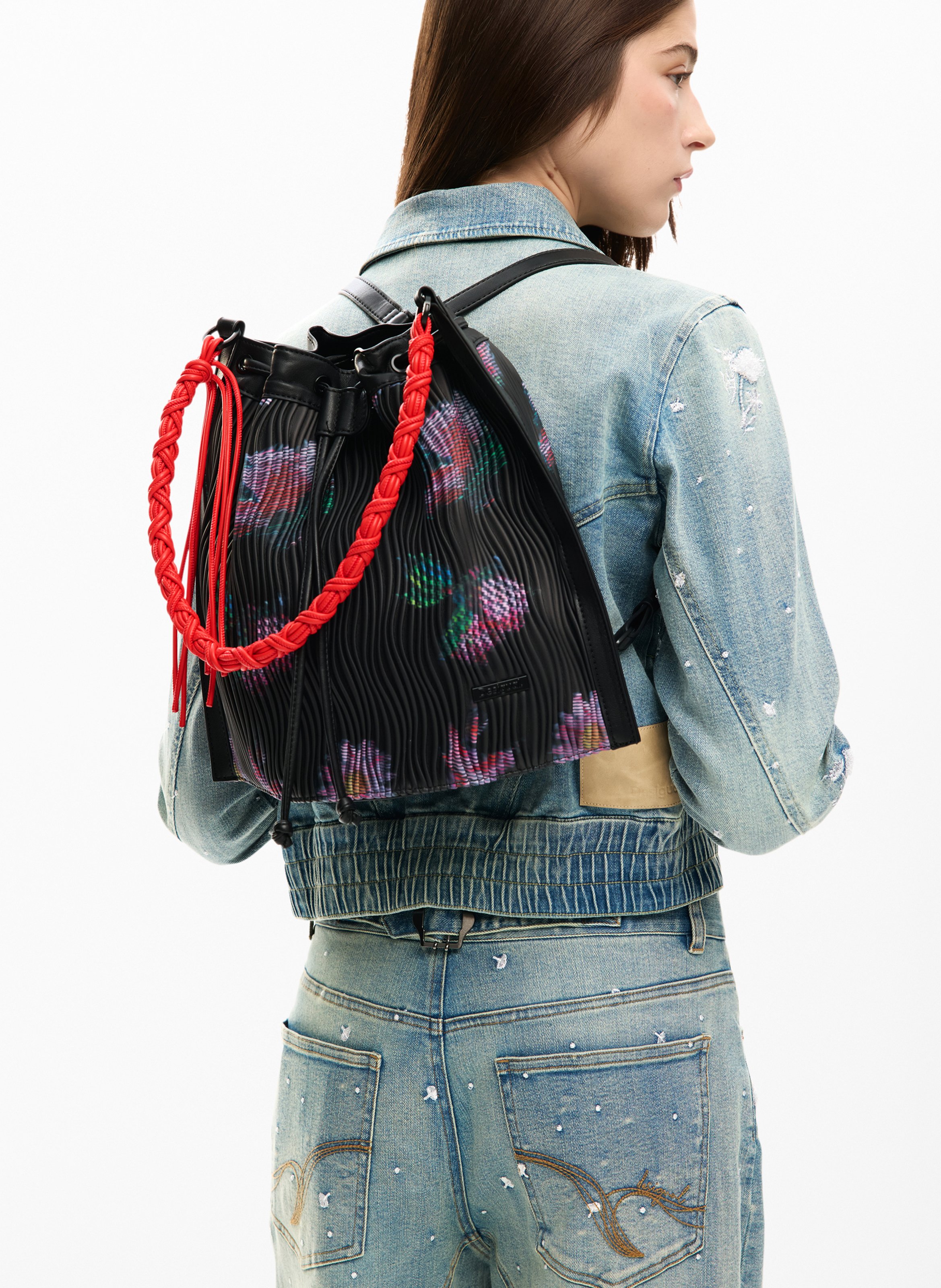Backpack in textured printed fabric DESIGUAL Black