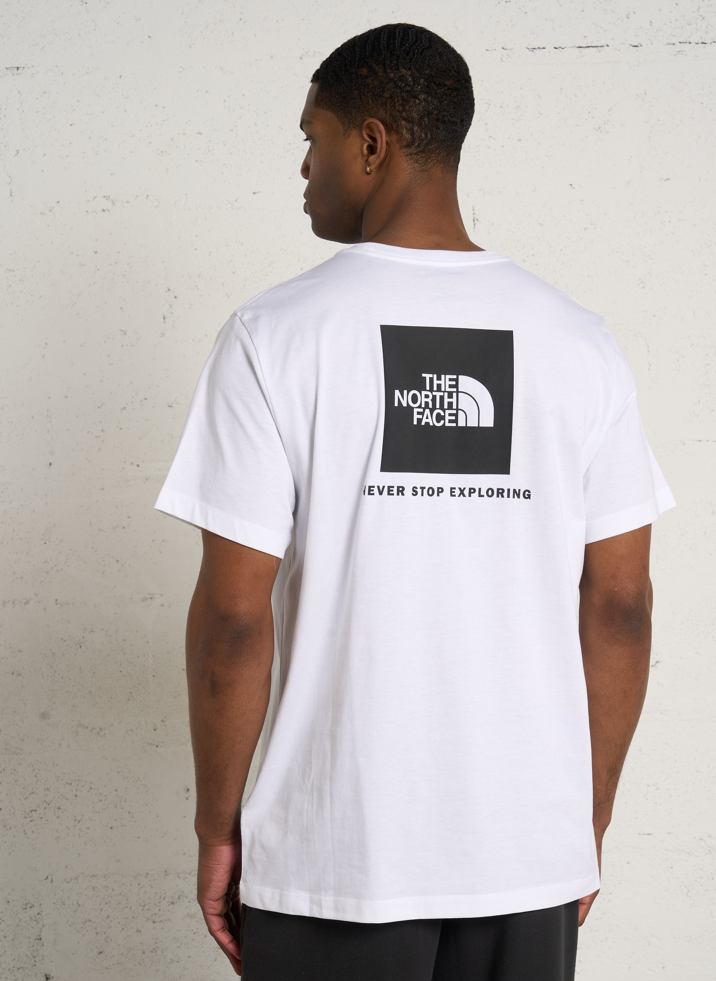 Straight round-neck cotton T-shirt with screen print THE NORTH FACE White