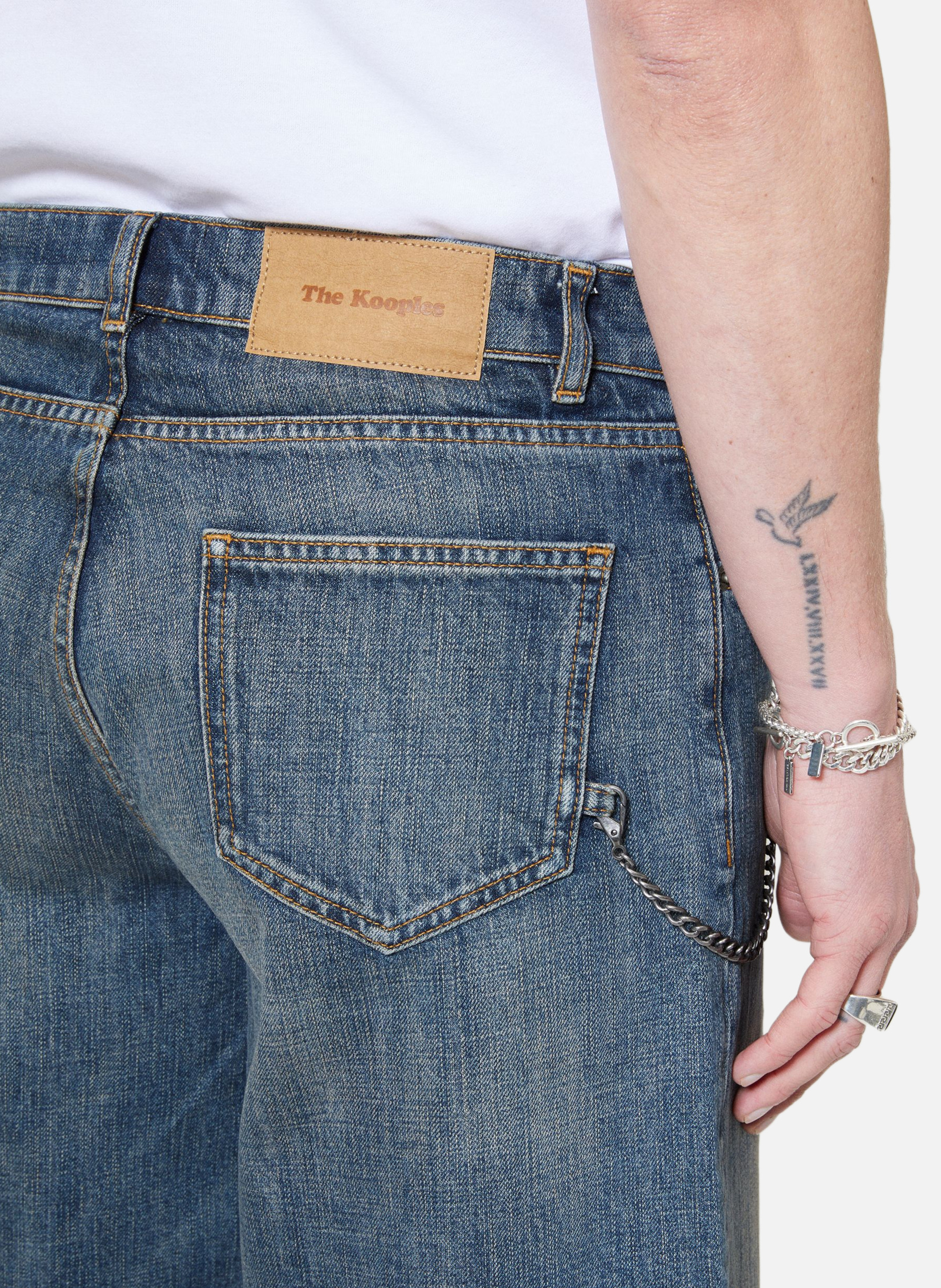 Short en denim avec chaîne THE KOOPLES Blue