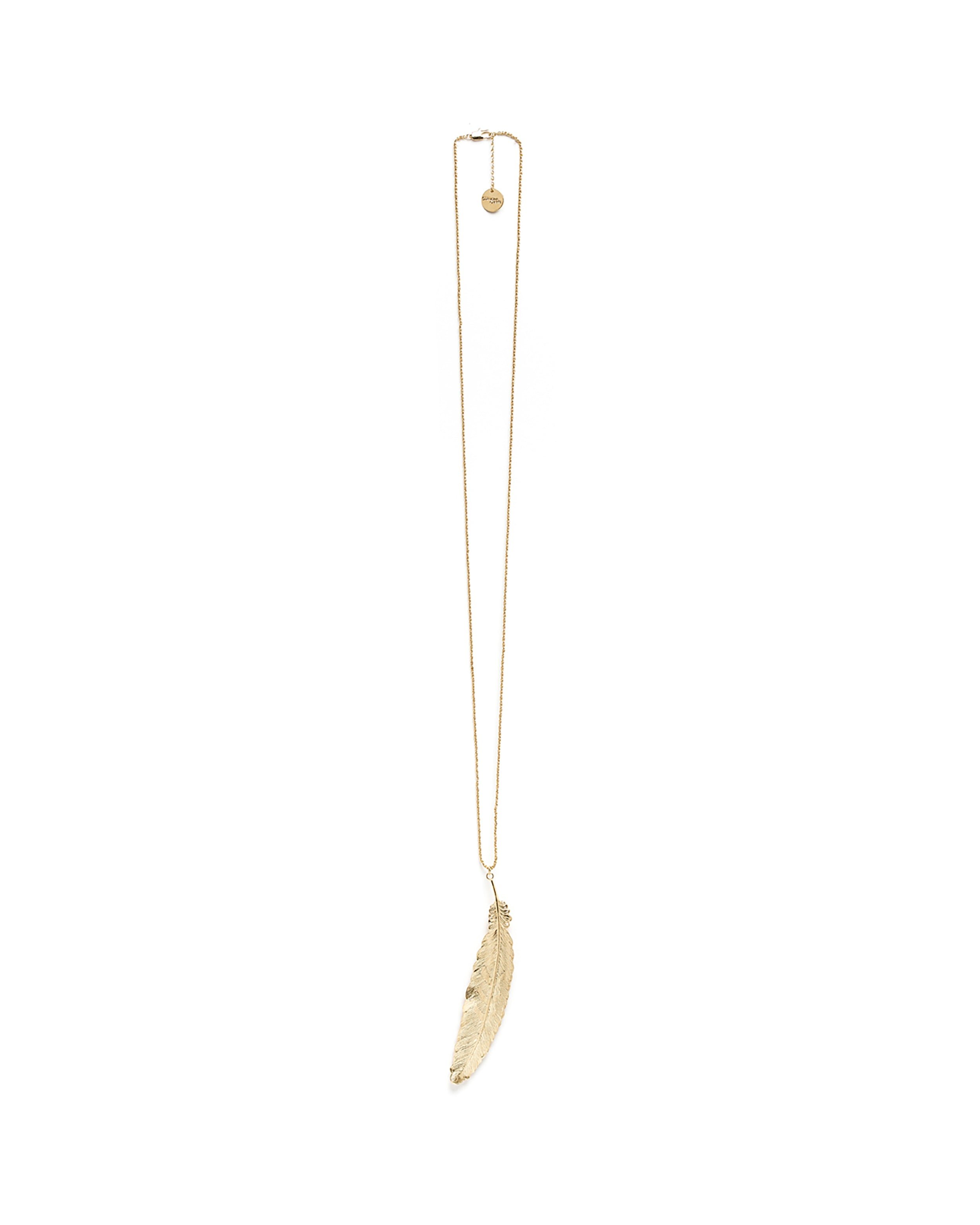 Silver-plated feather necklace Golden