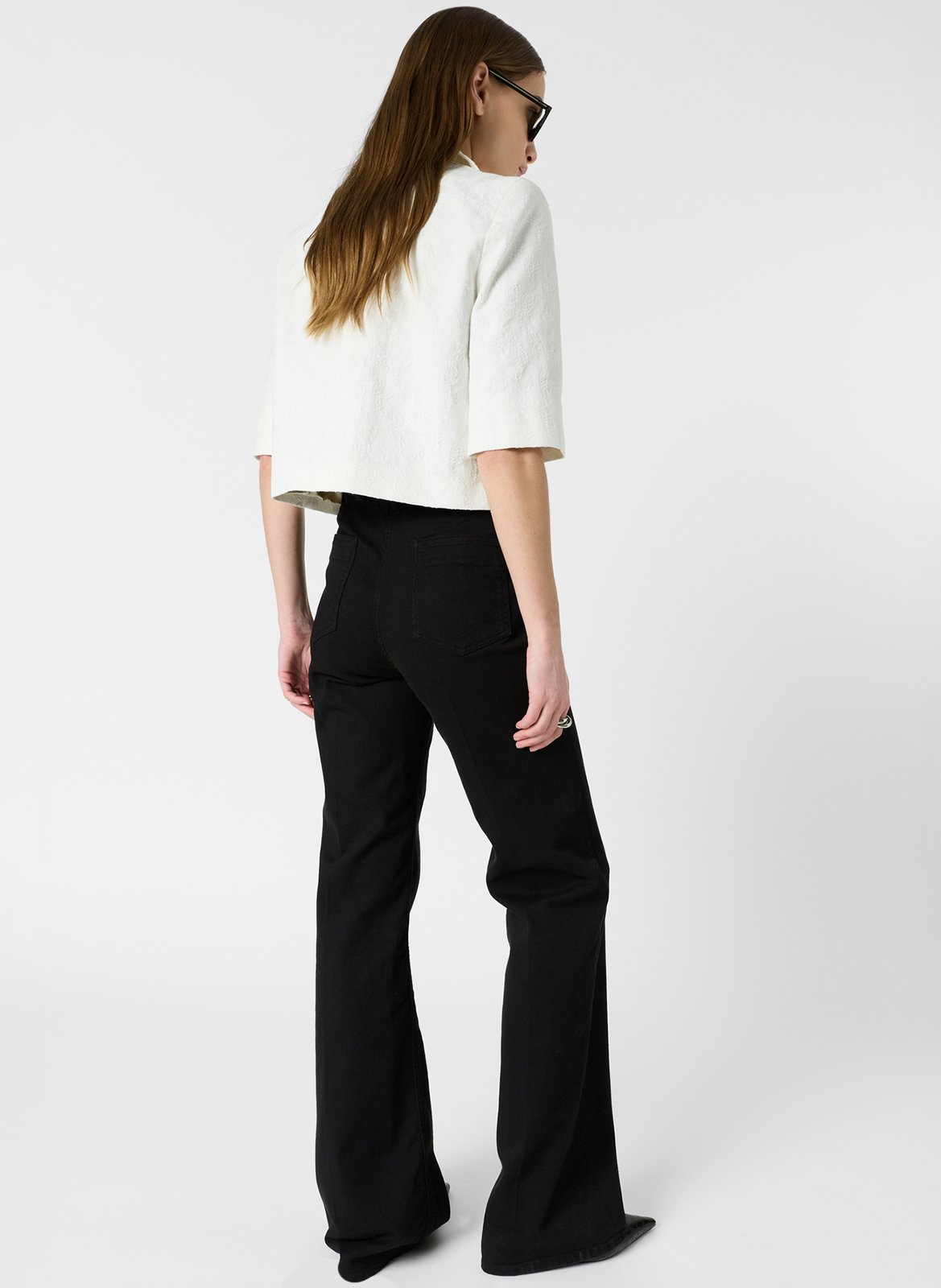 Recht, katoenen jasje met reverskraag GERARD DAREL Wit