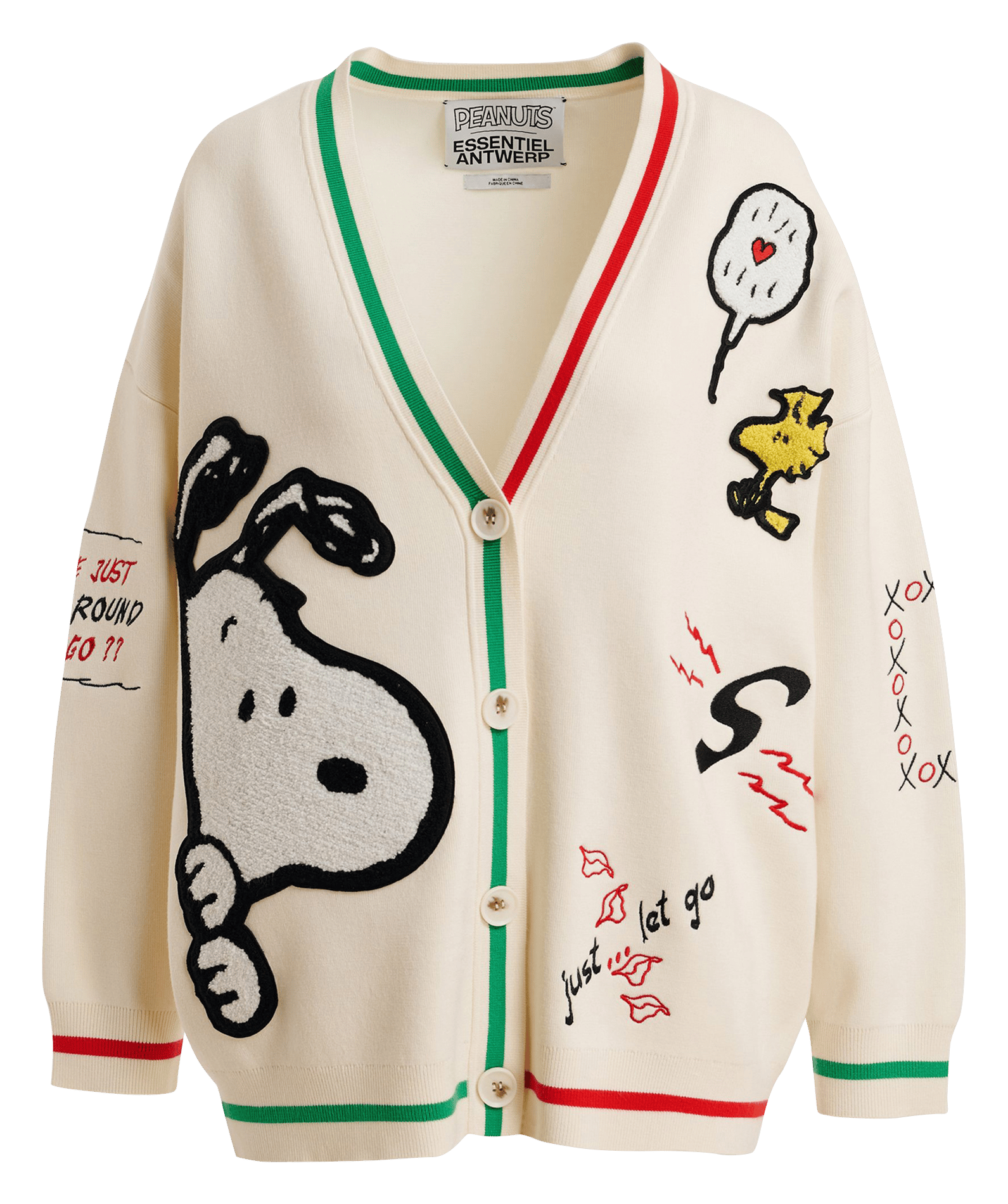 Gilet col v brodé ESSENTIEL ANTWERP Blanc